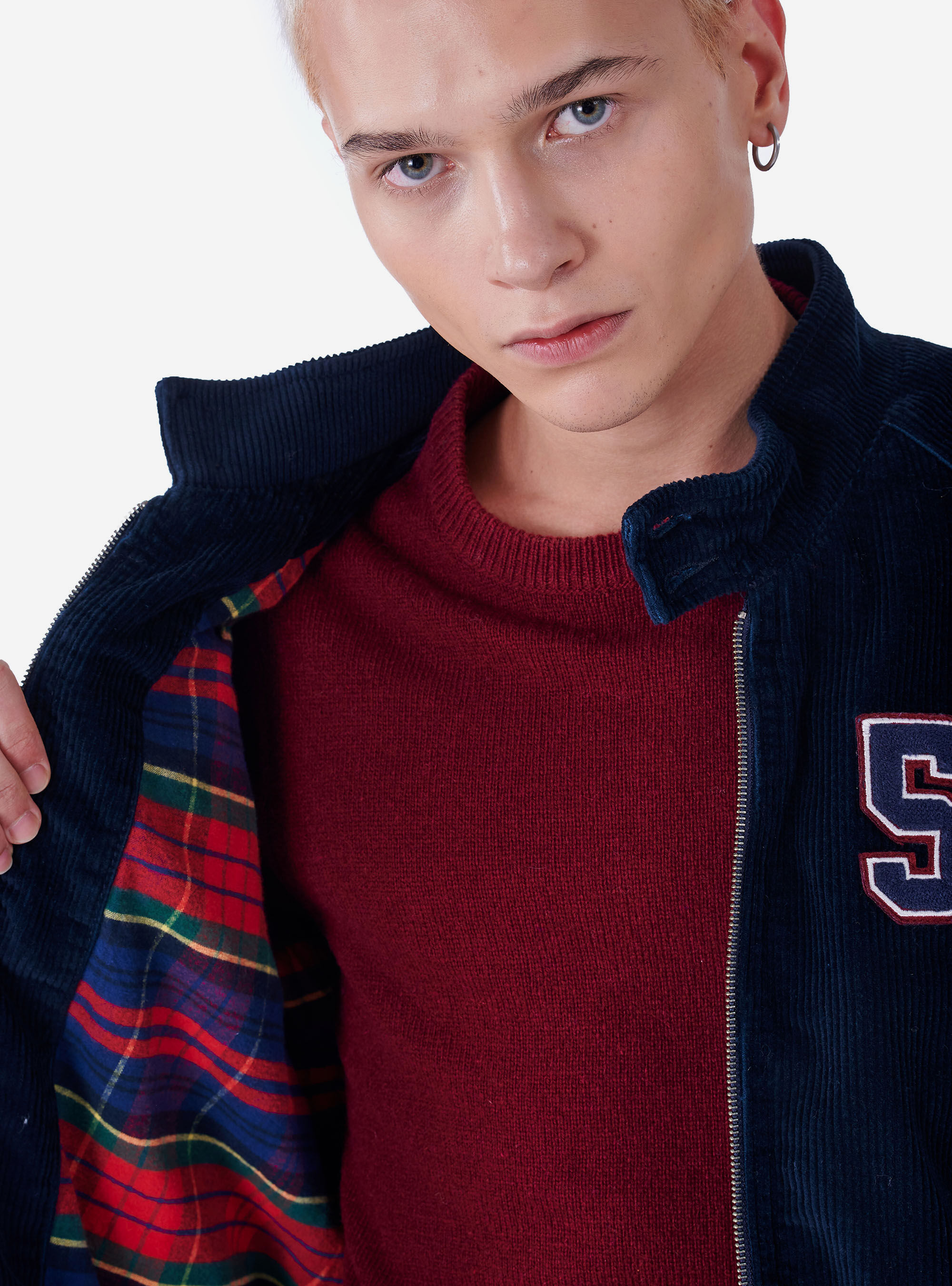 JACKET WITH PATCHES, BLUE NAVY