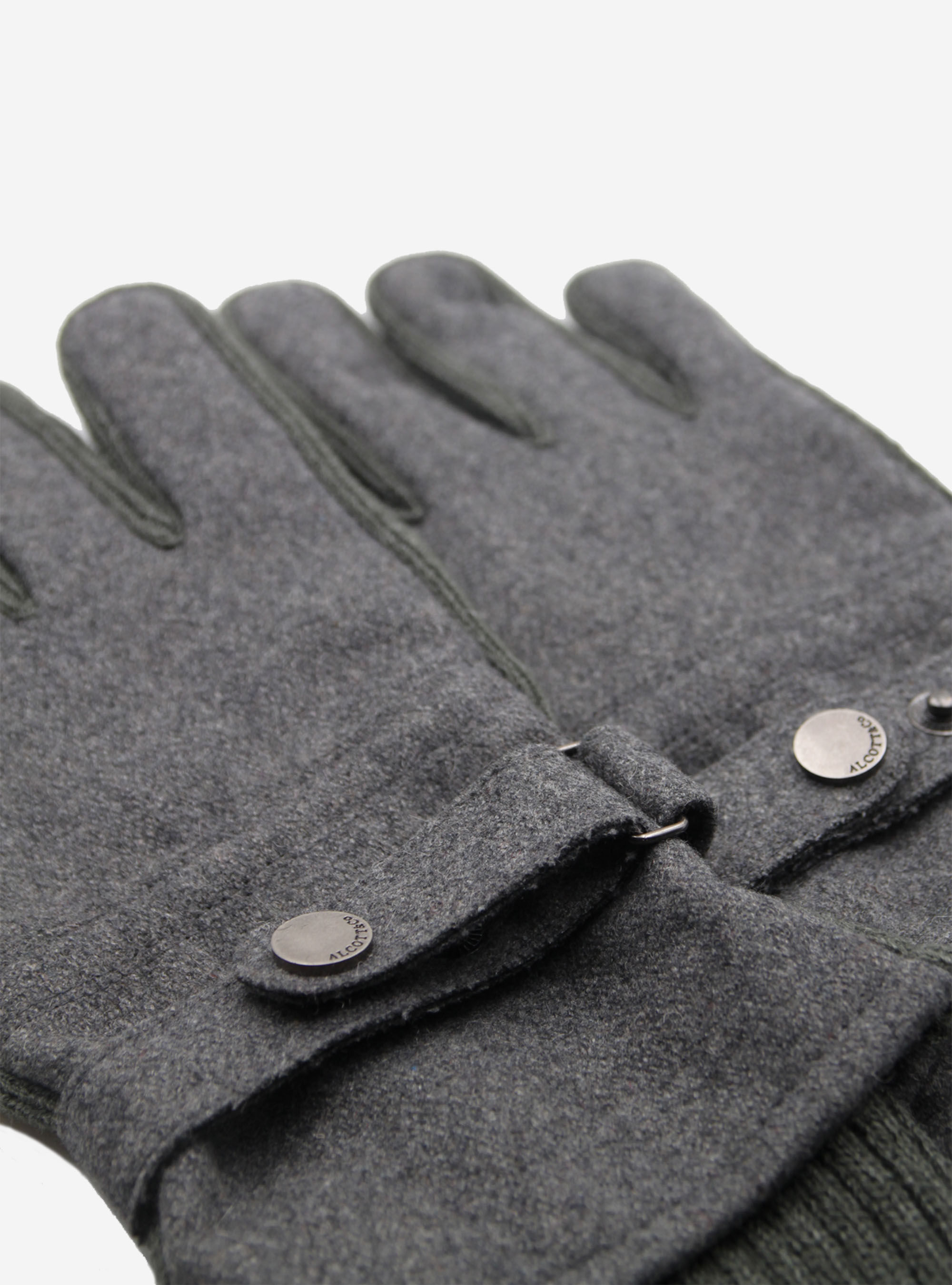 WOOL MIXED GLOVES, GREY