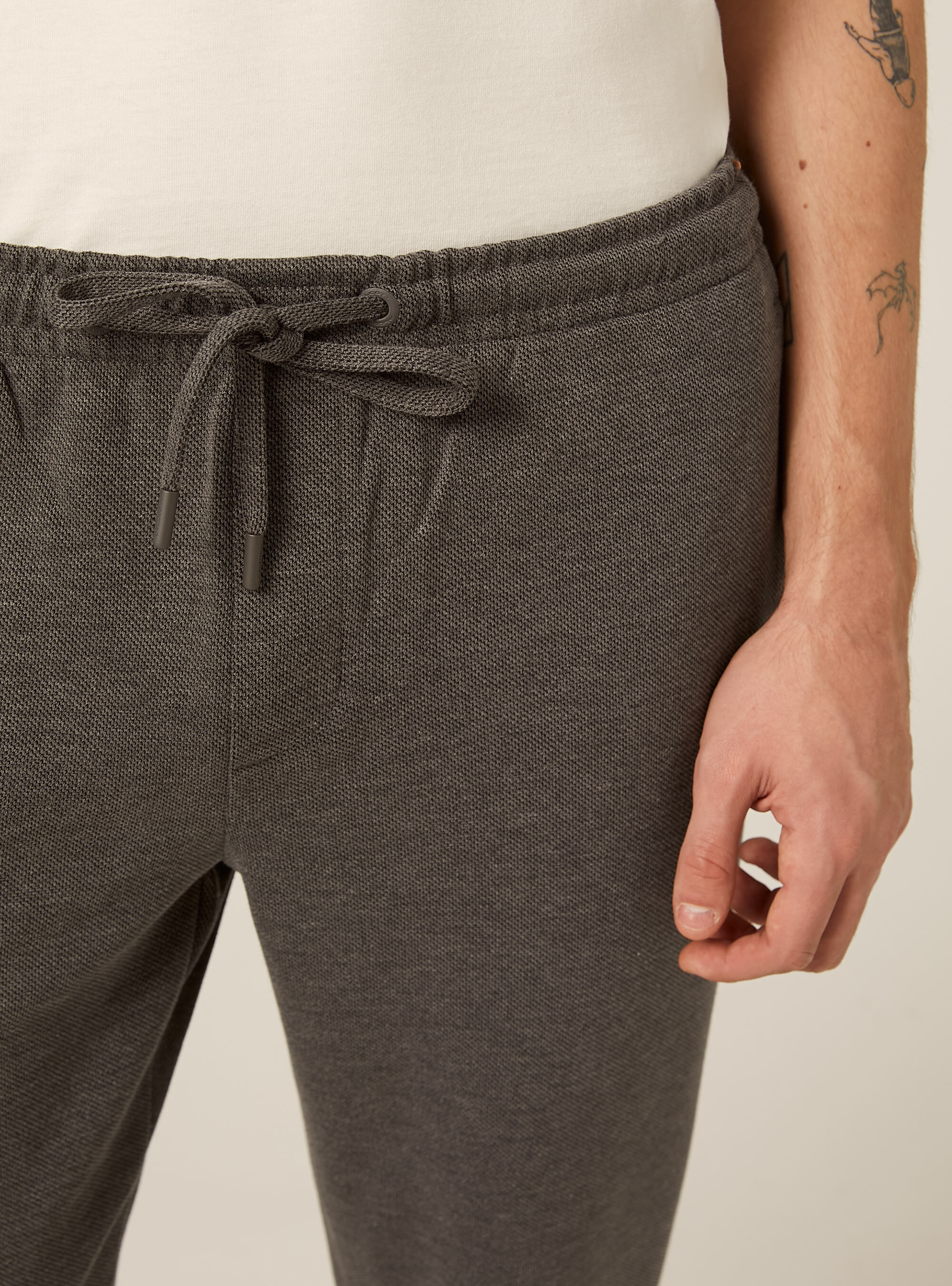 Pantaloni con vita jogger honeycomb, GRIGIO SCURO MELANGE