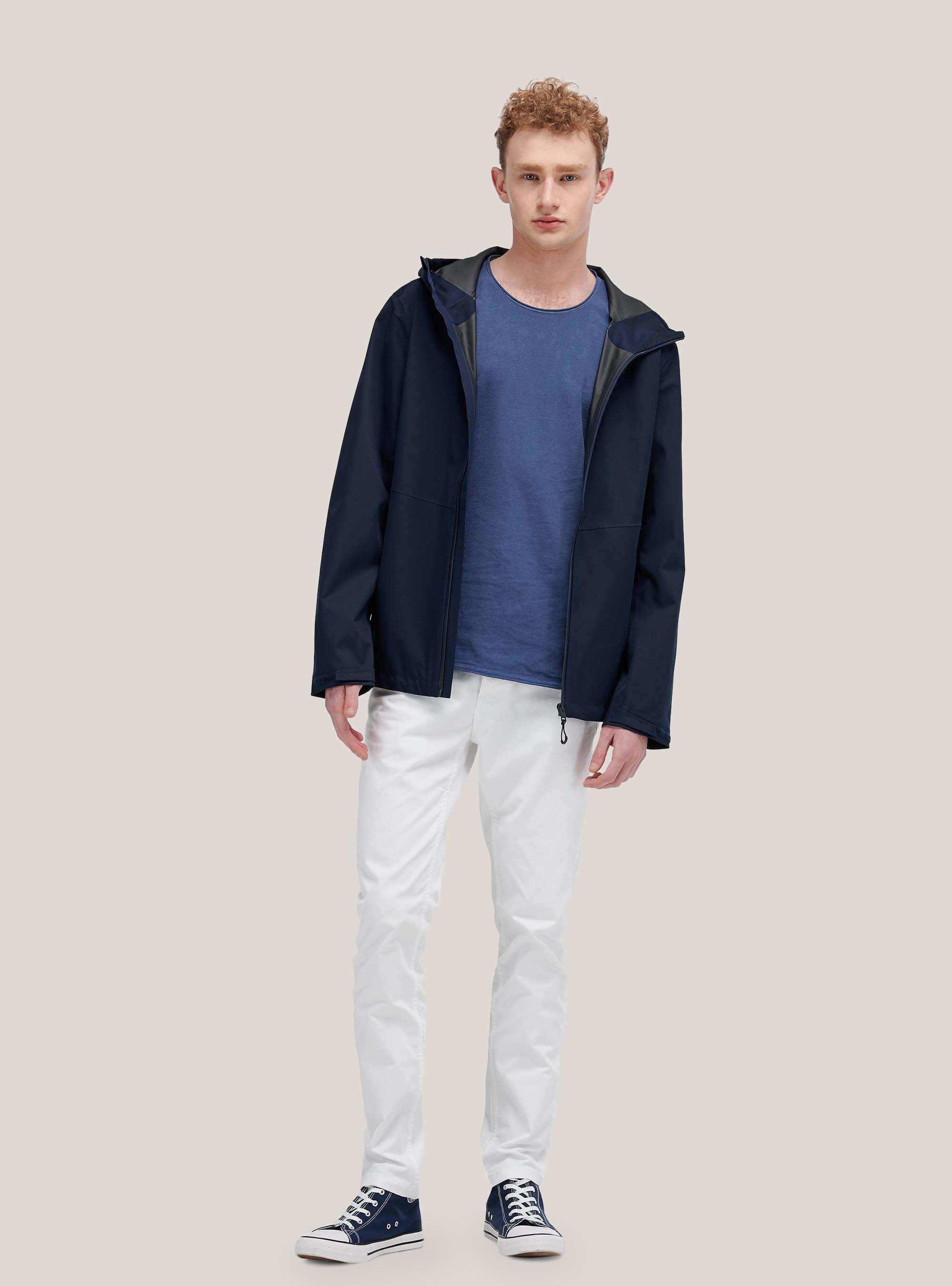 Slim fit jacket in technical fabric