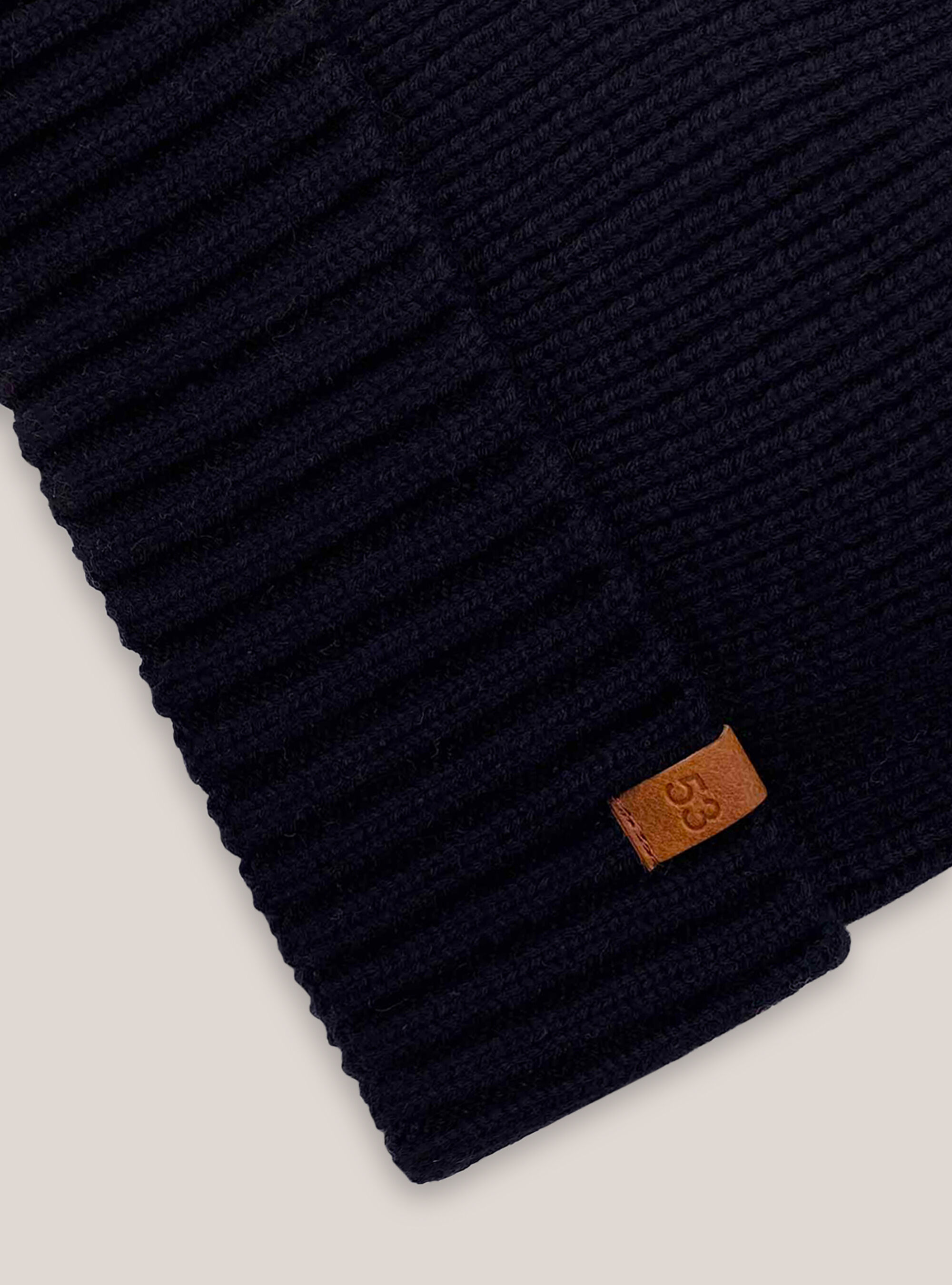 Cappello in rib misto lana, AZUL MARINO