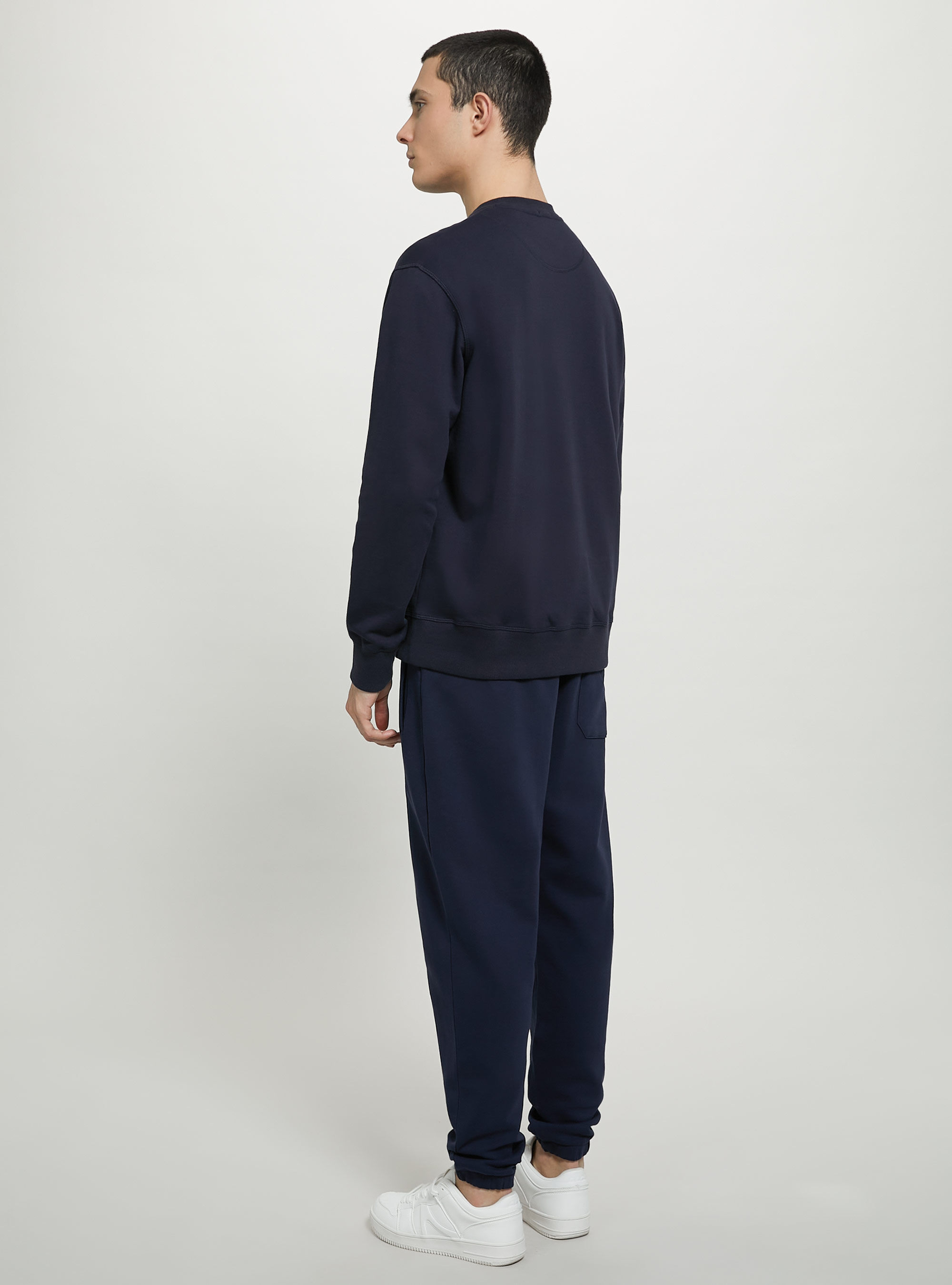 Plain-coloured crew-neck sweatshirt, NA1 NAVY DARK