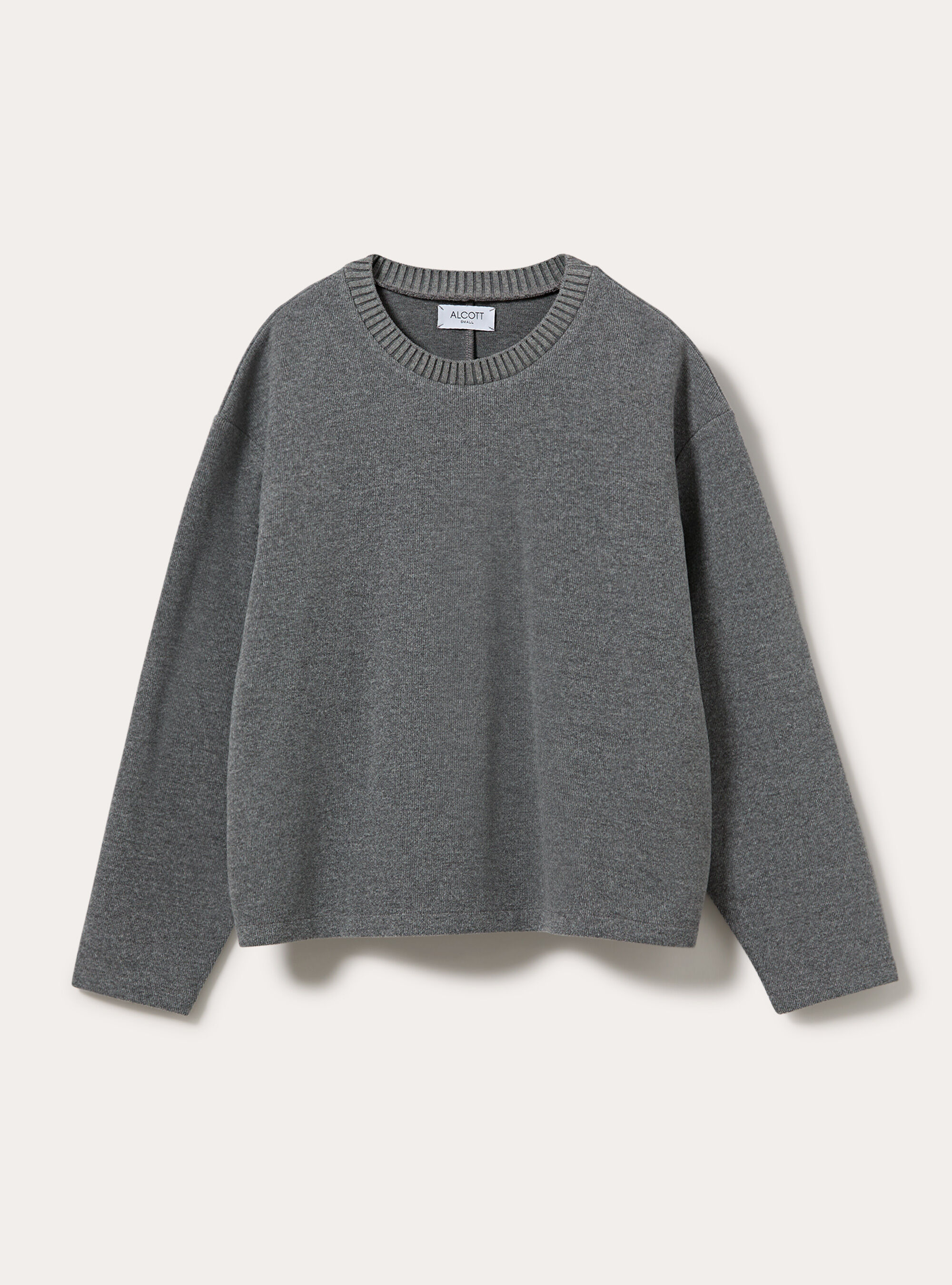 Maglia collo rotondo, MGY1 GREY MEL DARK