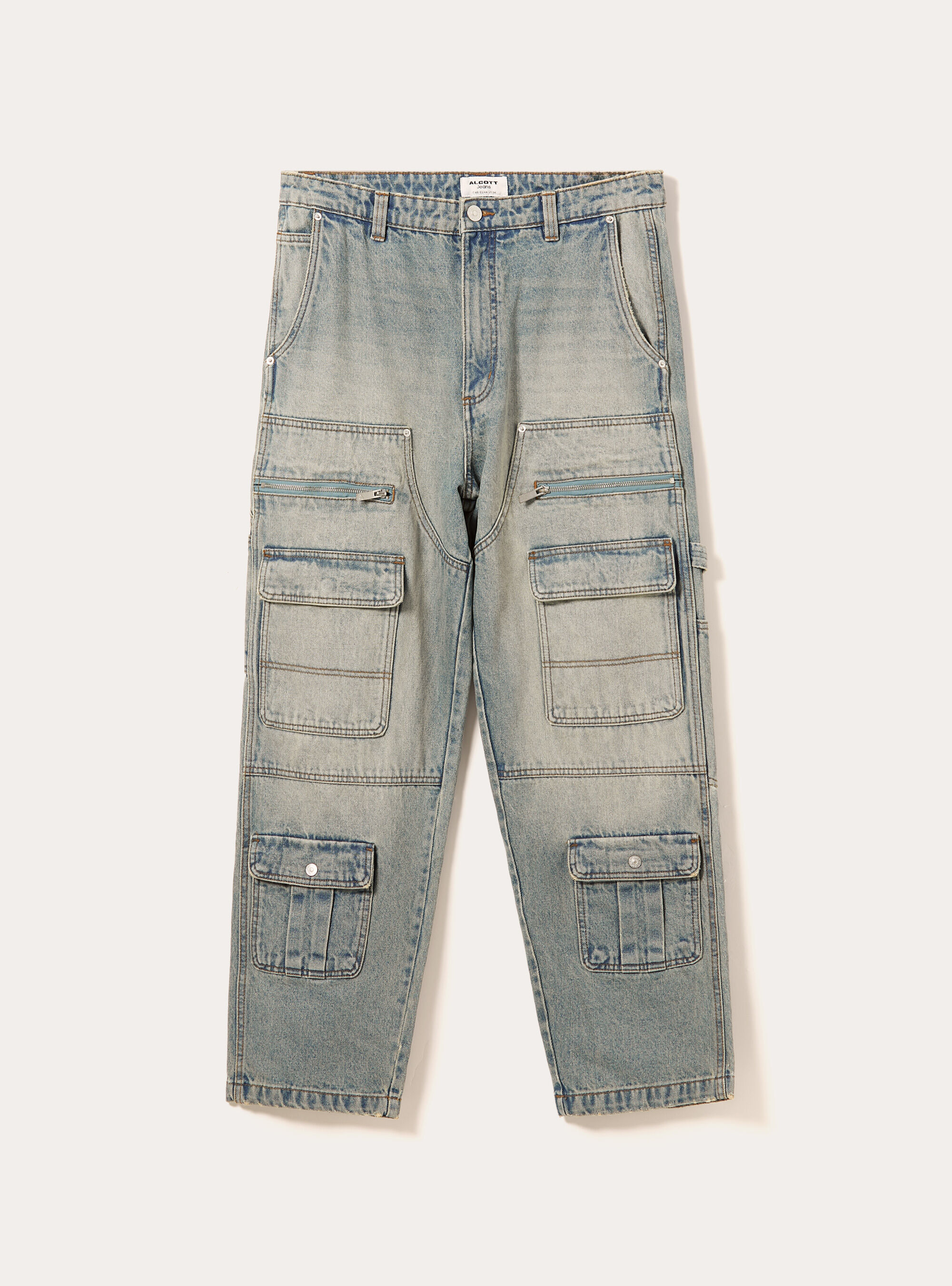 Vaqueros carpenter cargo, D004 MEDIUM LIGHT BLUE