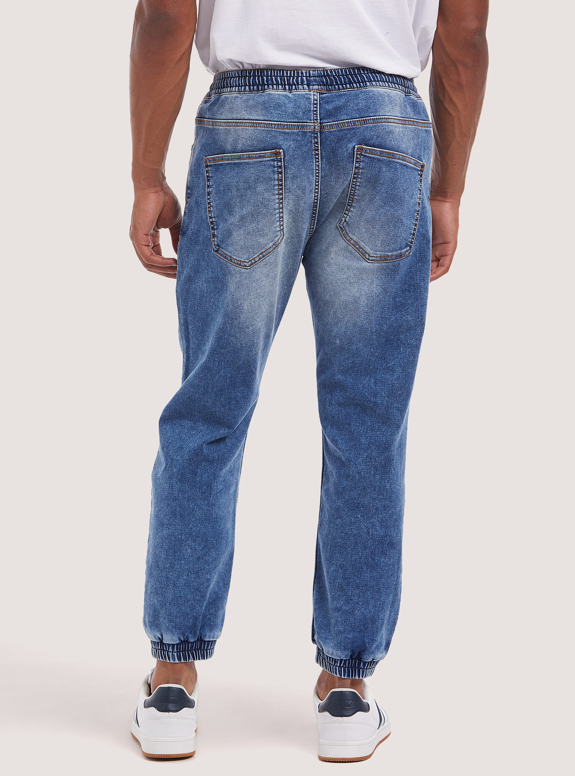Pantalon de jogging en denim stretch, D003 MEDIUM BLUE