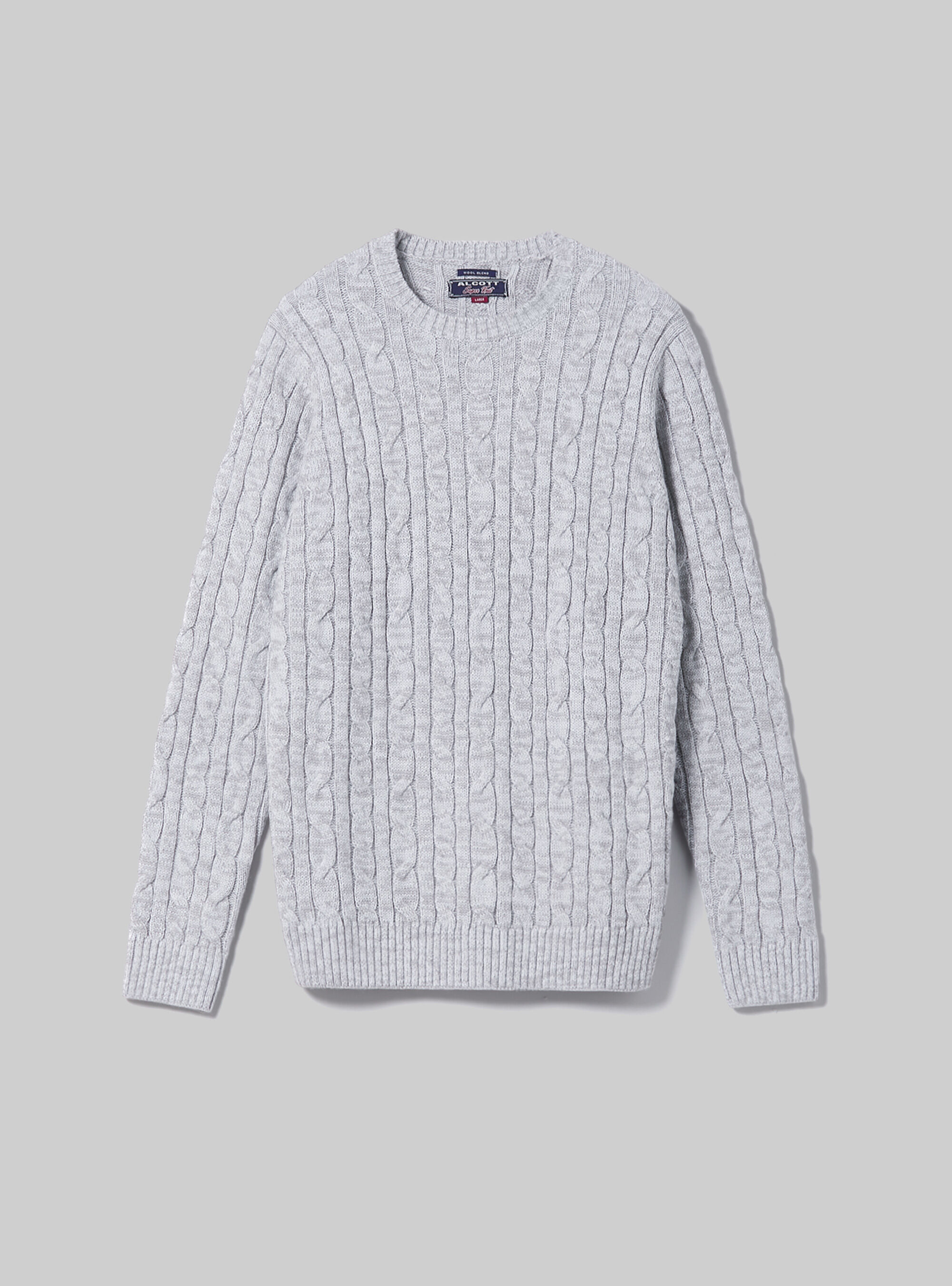 Crew-neck pullover with braids