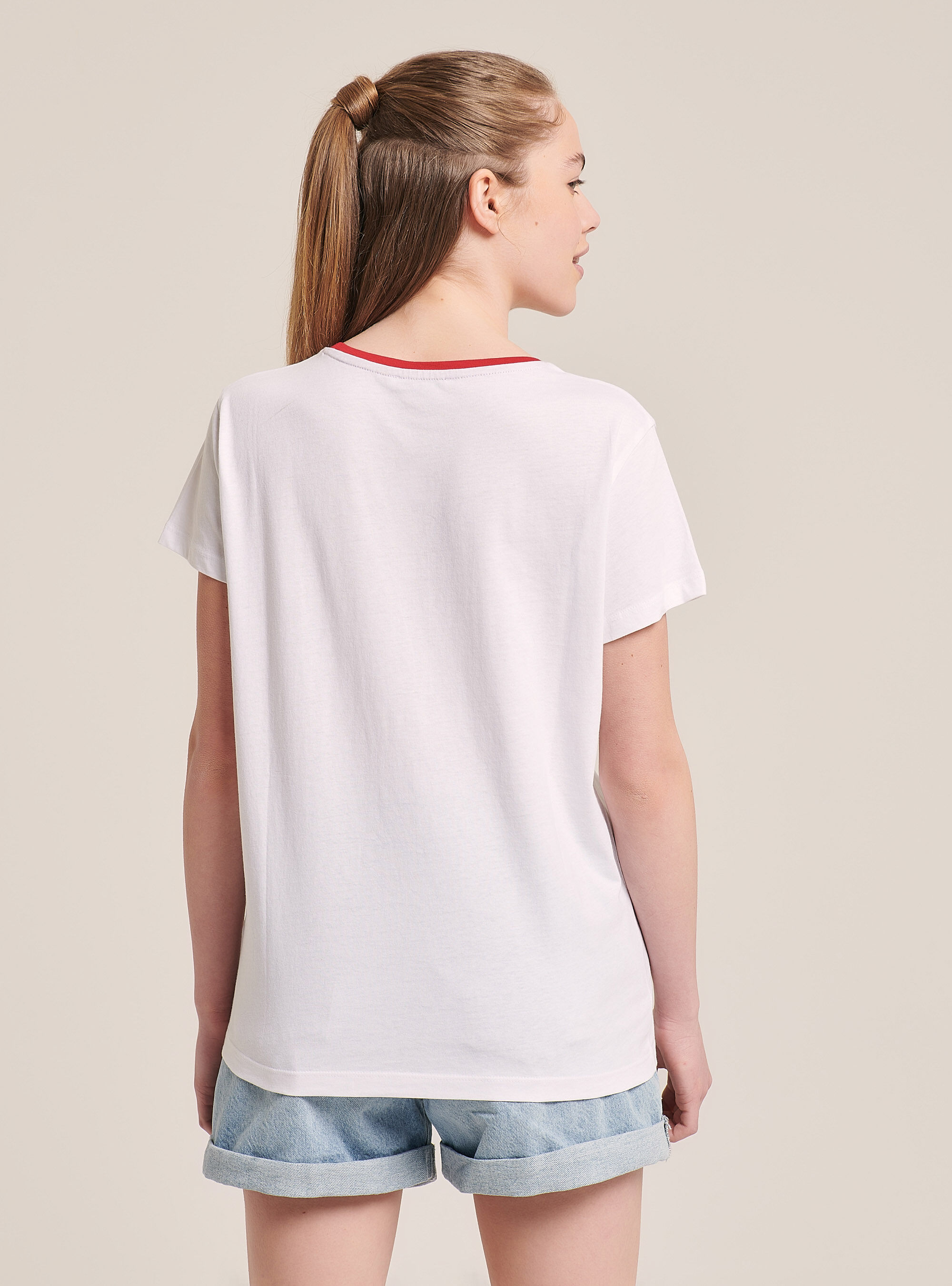 T-shirt  avec imprim&eacute; sur le devant, C099 WHITE