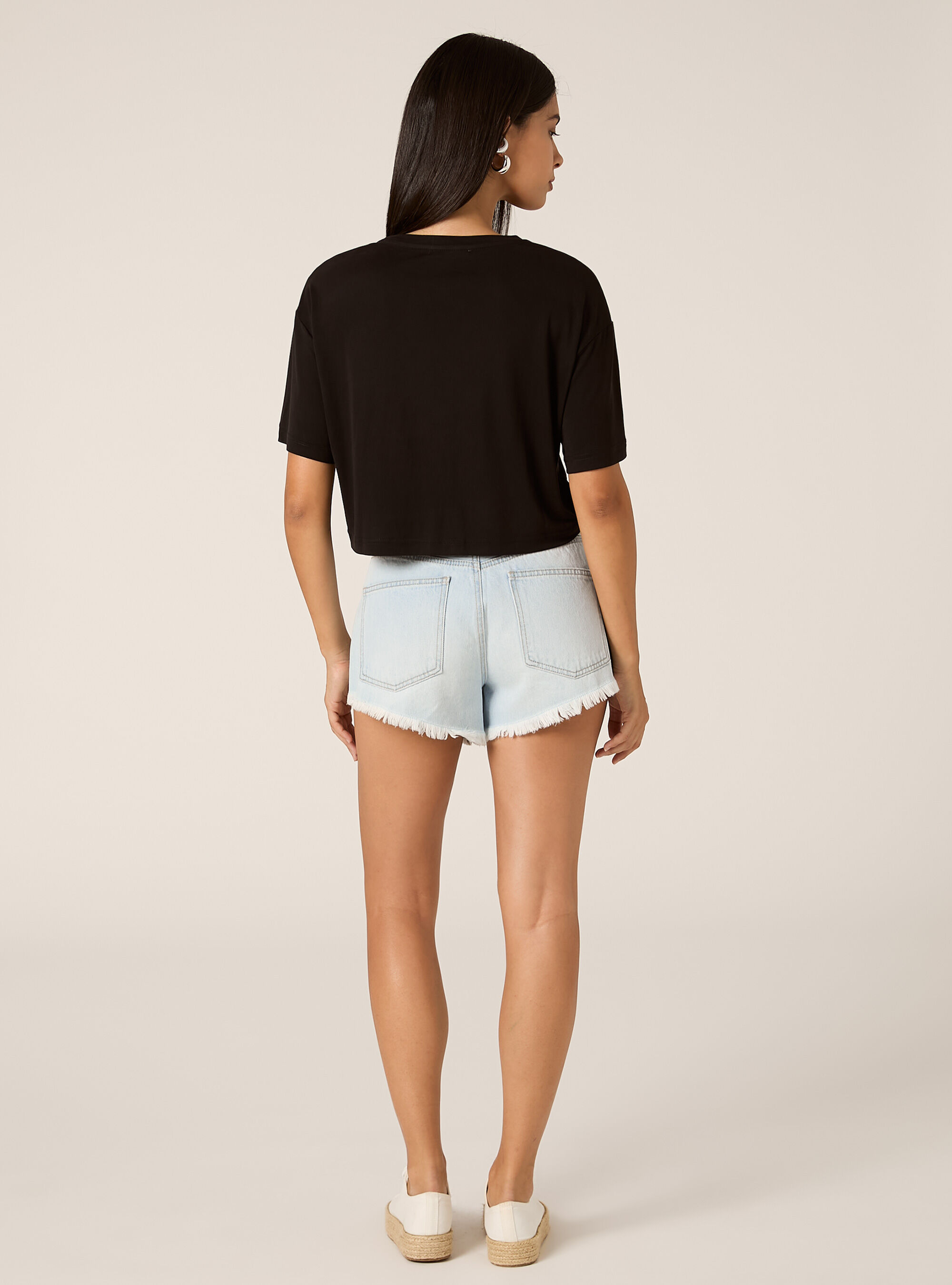 Gek&uuml;rztes T-Shirt mit weichem Griff, BK1 BLACK