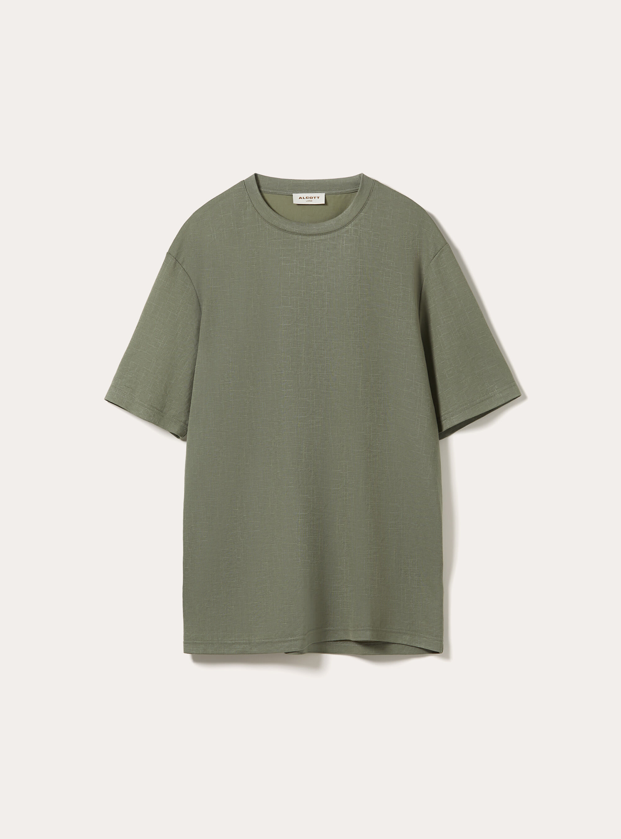 Boxy Fit Textured T-Shirt, KY2 KAKY MEDIUM
