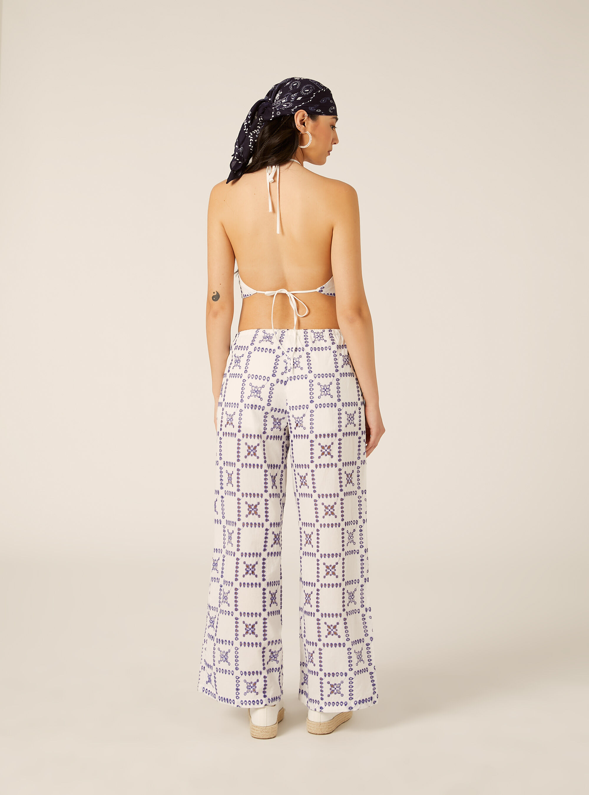 Majolica Broderie Anglaise Trousers, WH2 WHITE