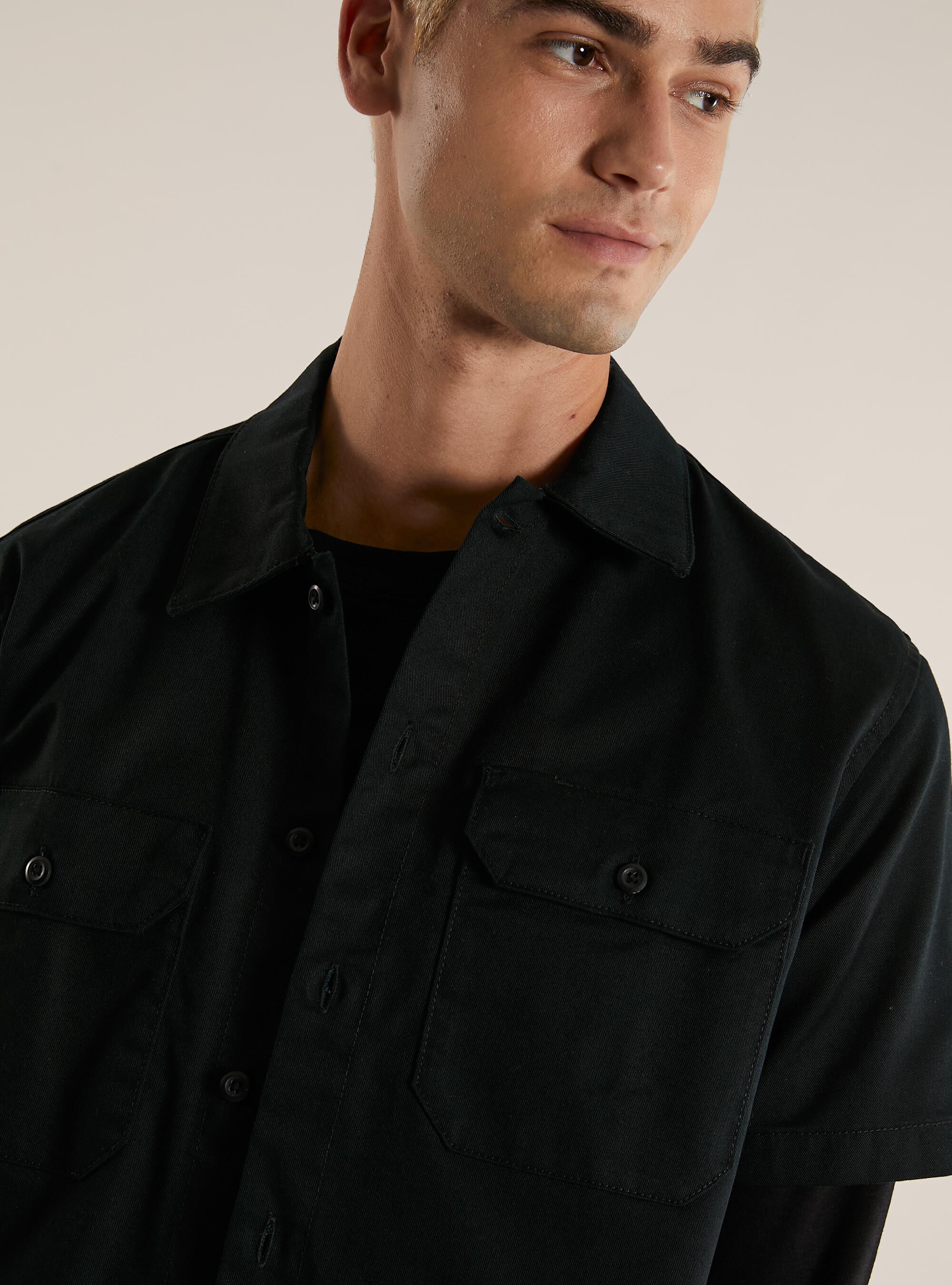 Twillhemd mit gro&szlig;en Taschen, BK1 BLACK