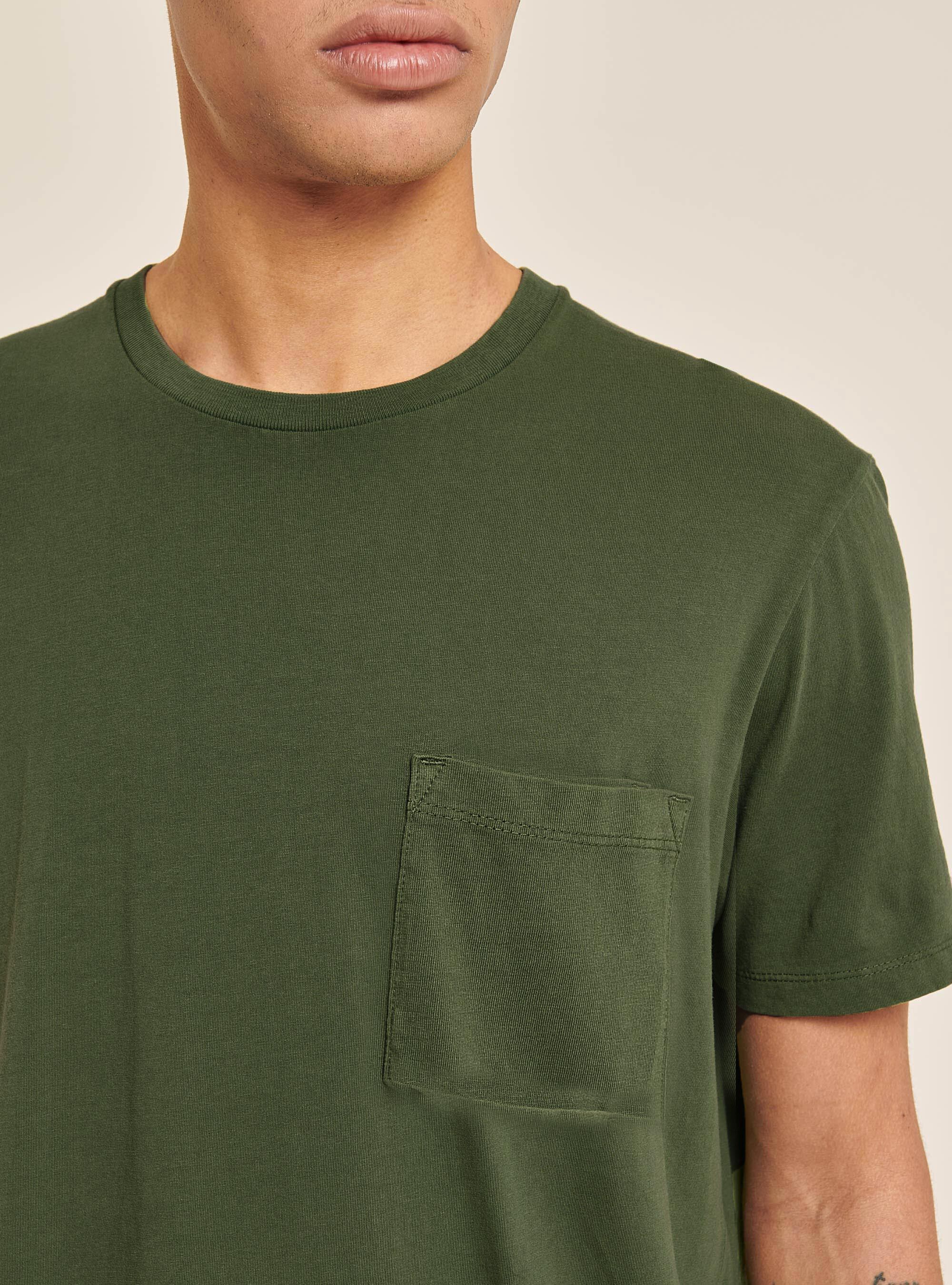 Basic cotton T-shirt with pocket, C5587 KAKY