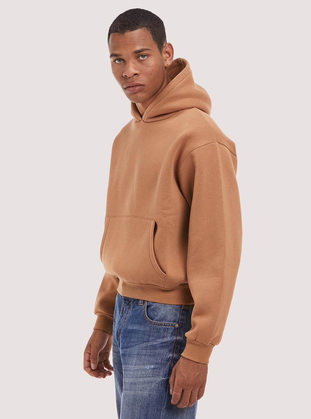 Felpa boxy fit con cappuccio