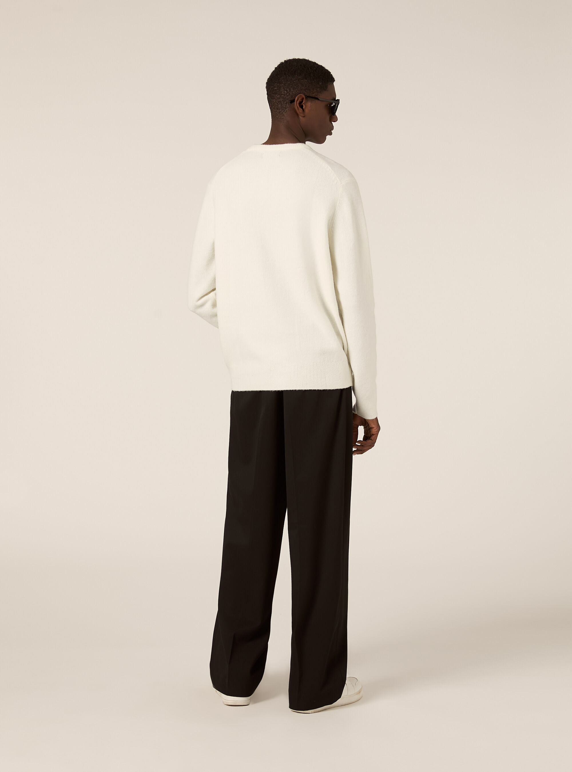 Pullover morbido girocollo, WH2 WHITE