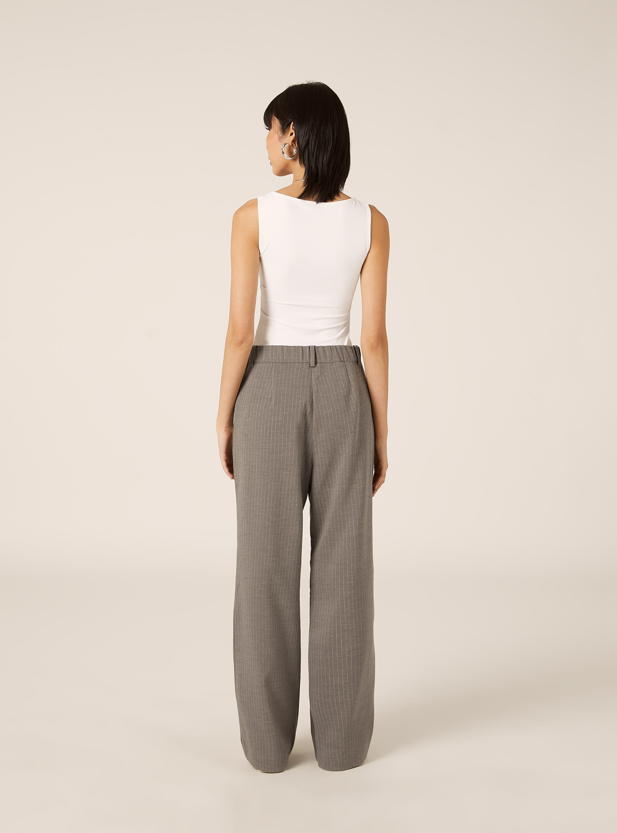 Elegant pinstriped trousers, MGY1 GREY MEL DARK