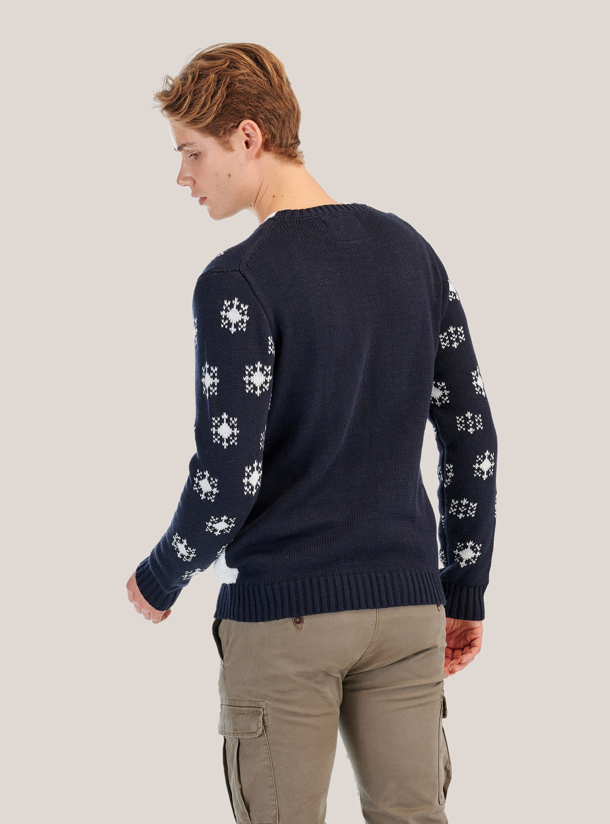 Christmas pullover with snowman, BLUE NAVY