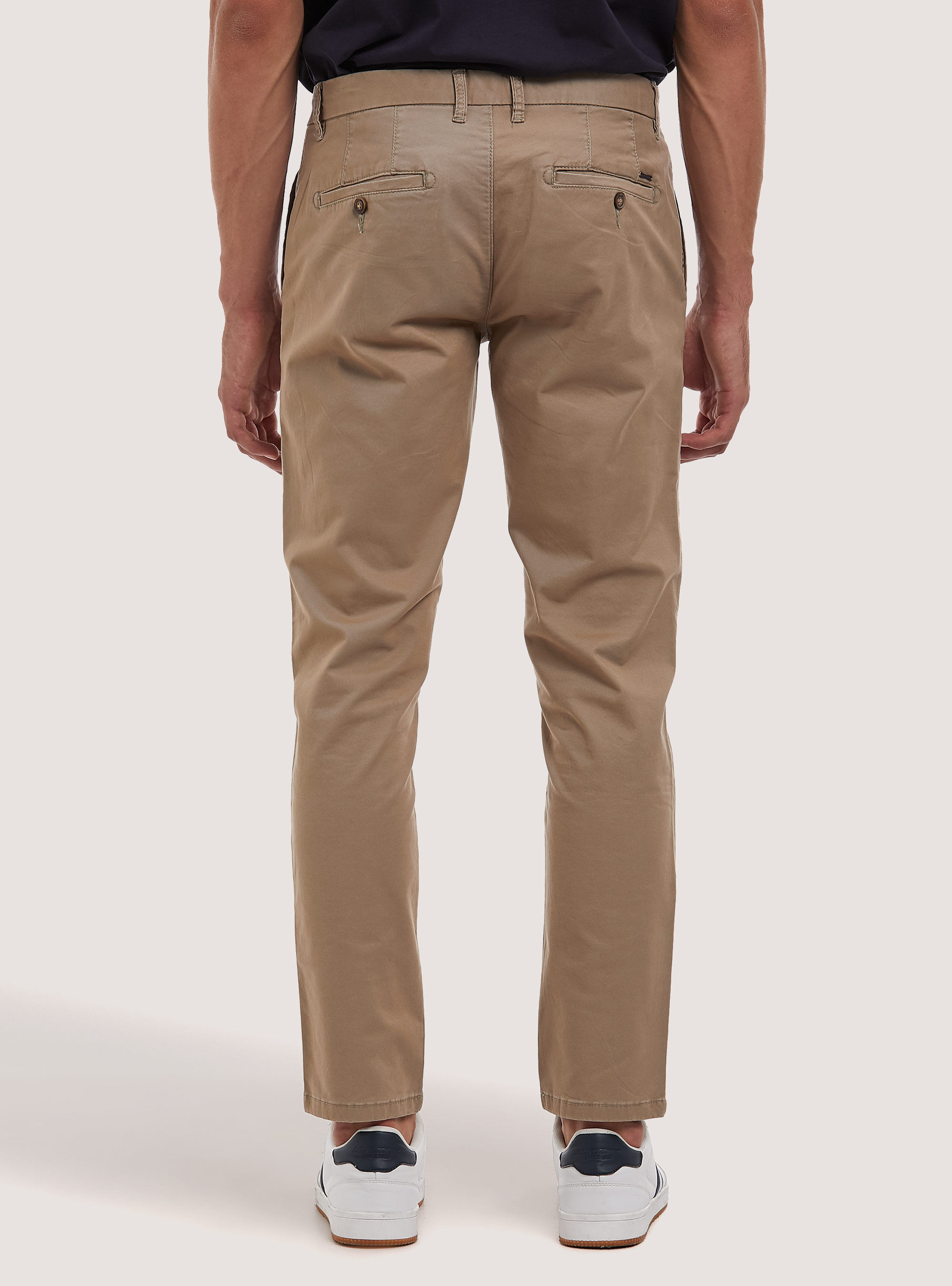 Stretch cotton twill chinos, BG3 BEIGE LIGHT