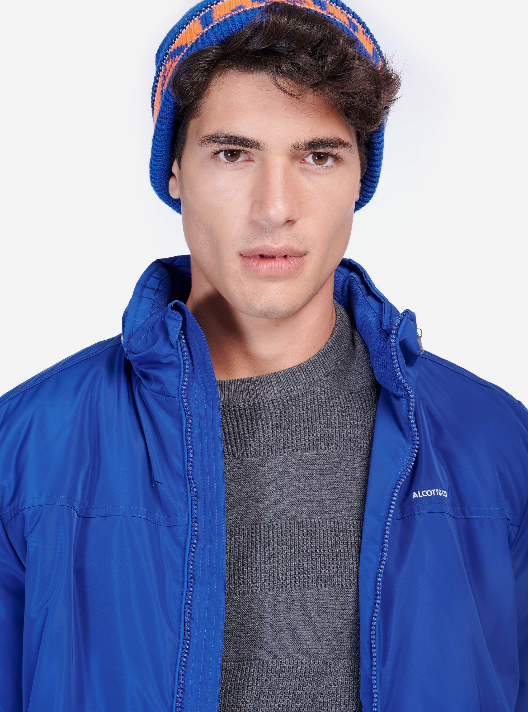 Chaleco bomber b&aacute;sico, AZUL