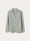 Linen-blend shirt with a V-neck, SG3 SAGE LIGHT