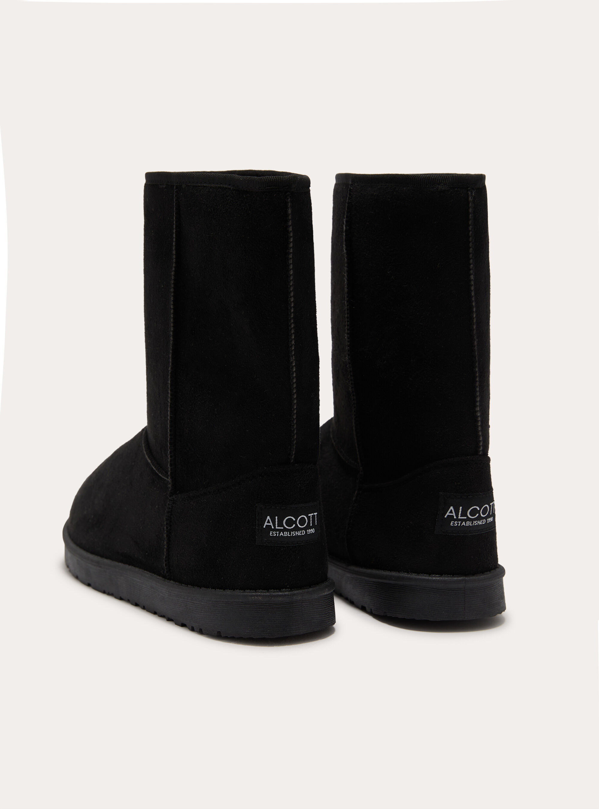 Stivaletti scamosciati con eco pelliccia interna, BK1 BLACK
