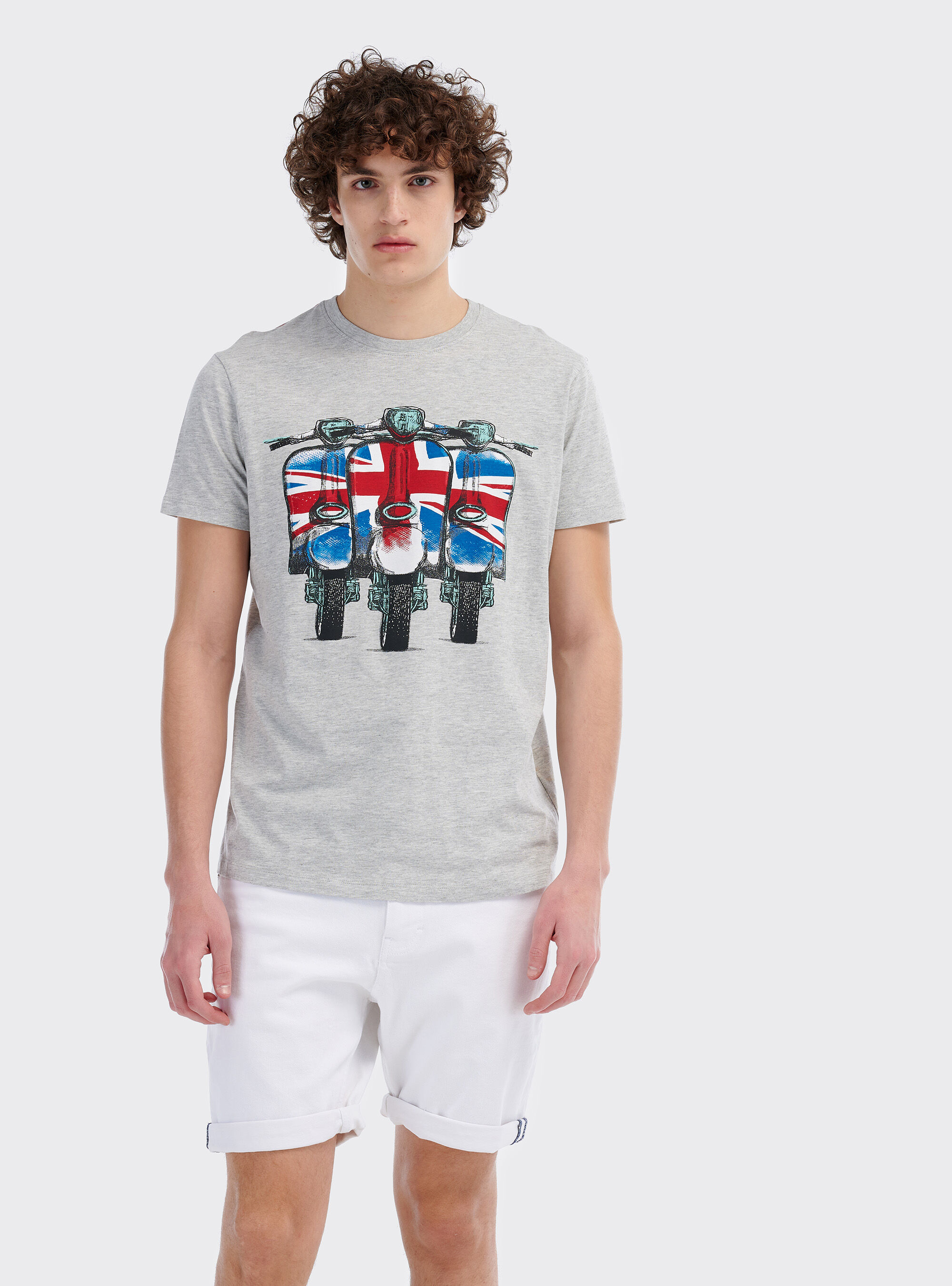 Camiseta Vespa, GRIS CLARO MELANGE