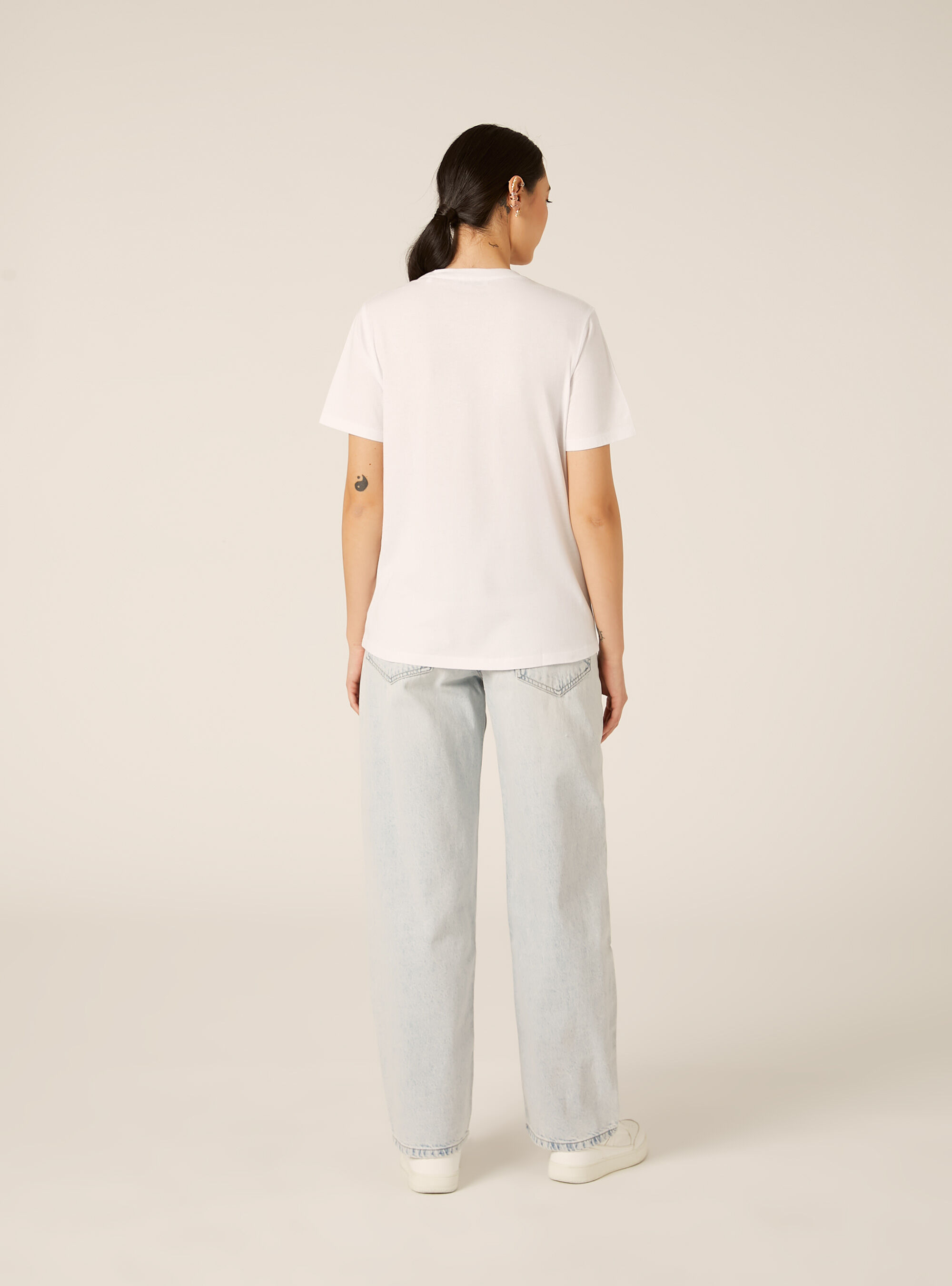 T-shirt avec imprim&eacute; m&eacute;tallis&eacute;, WH3 WHITE