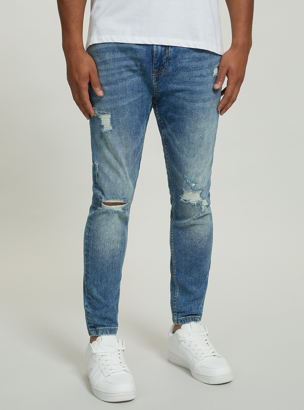 Denim Skinny Carrot Jeans Mens Men's CARROT FIT Denim Pants With