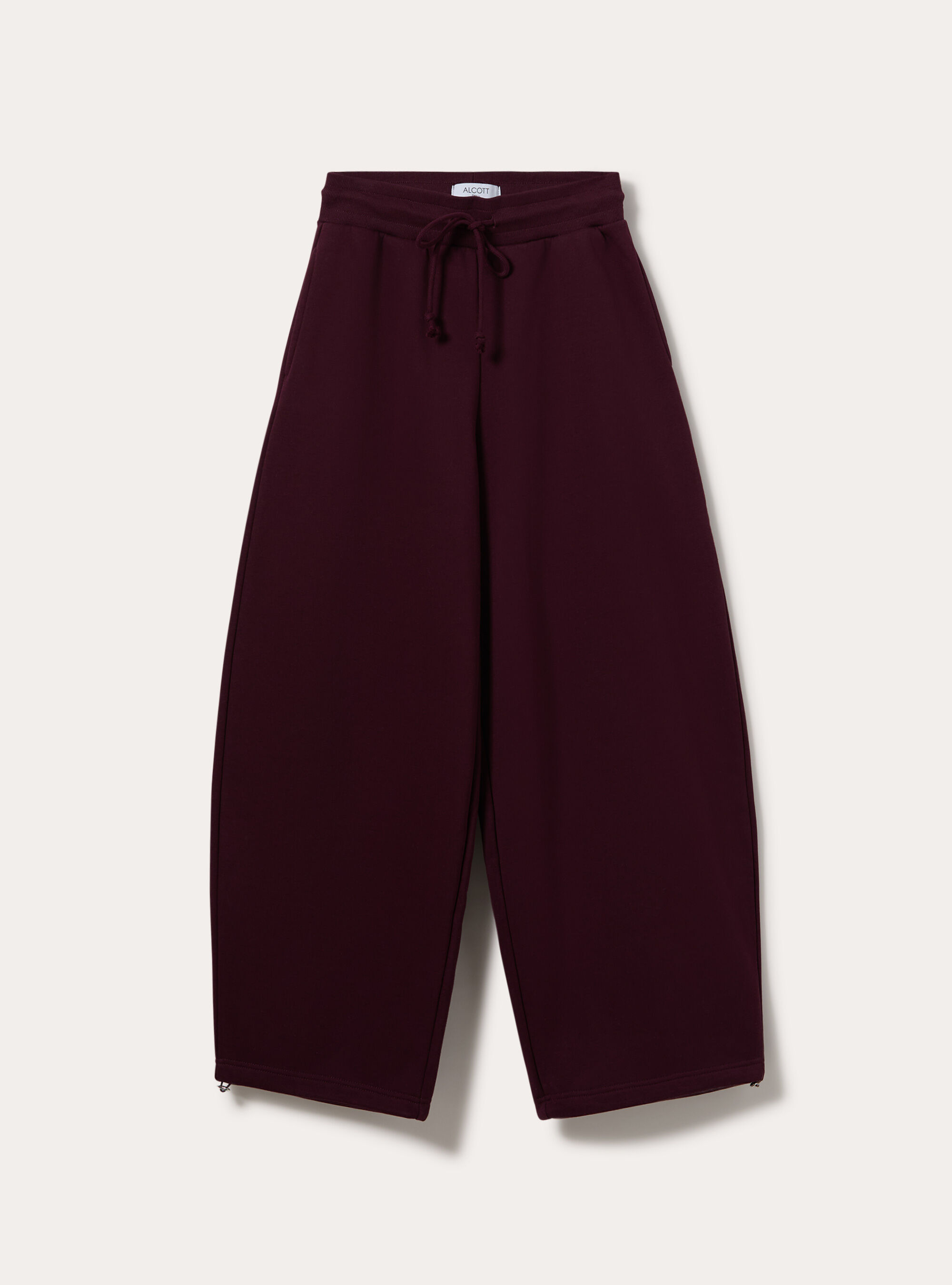 Pantaloni jogger in felpa barrel, BO1 BORDEAUX DARK