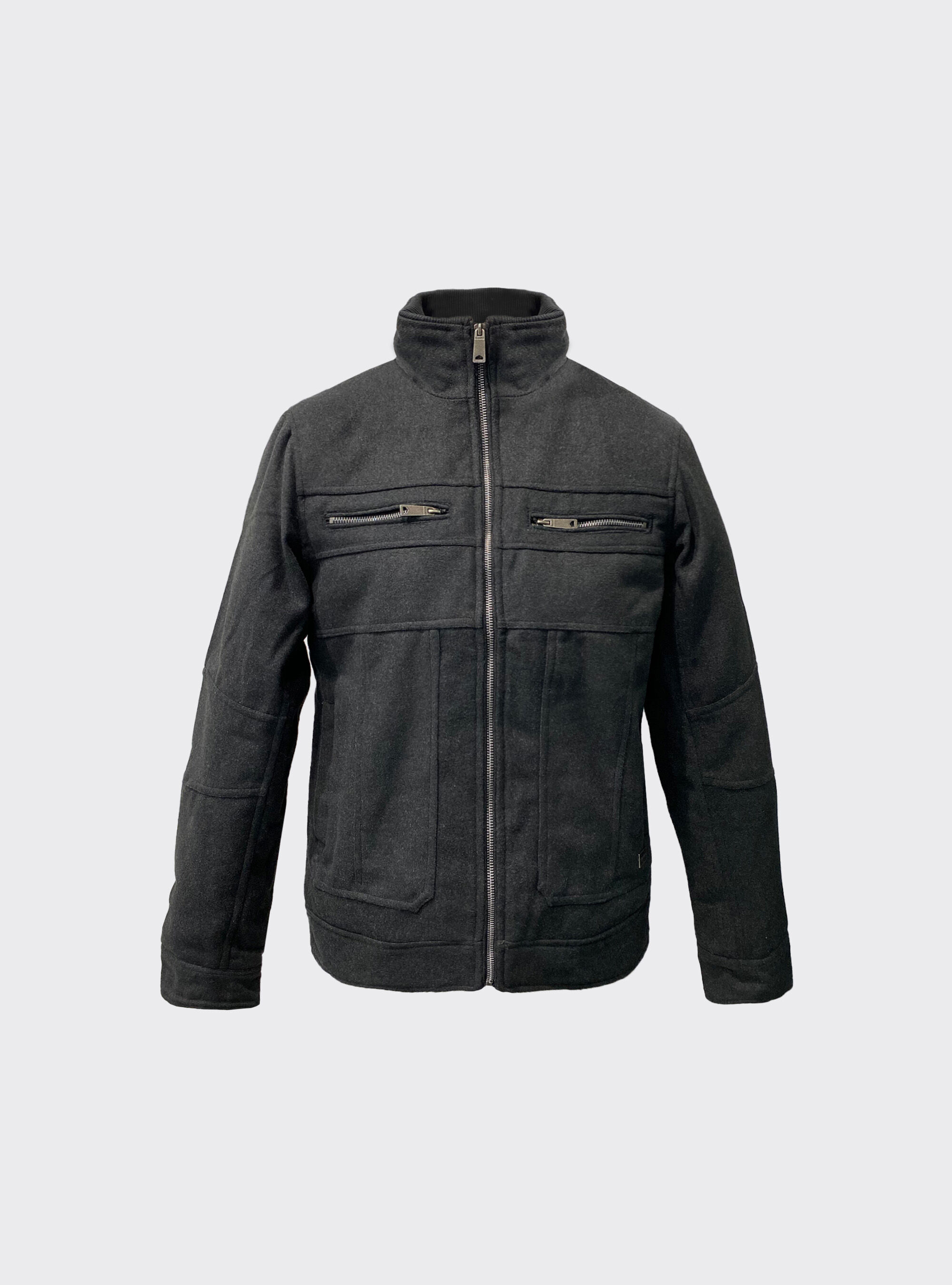 Giubbotto in panno con zip frontali, GREY MELANGE