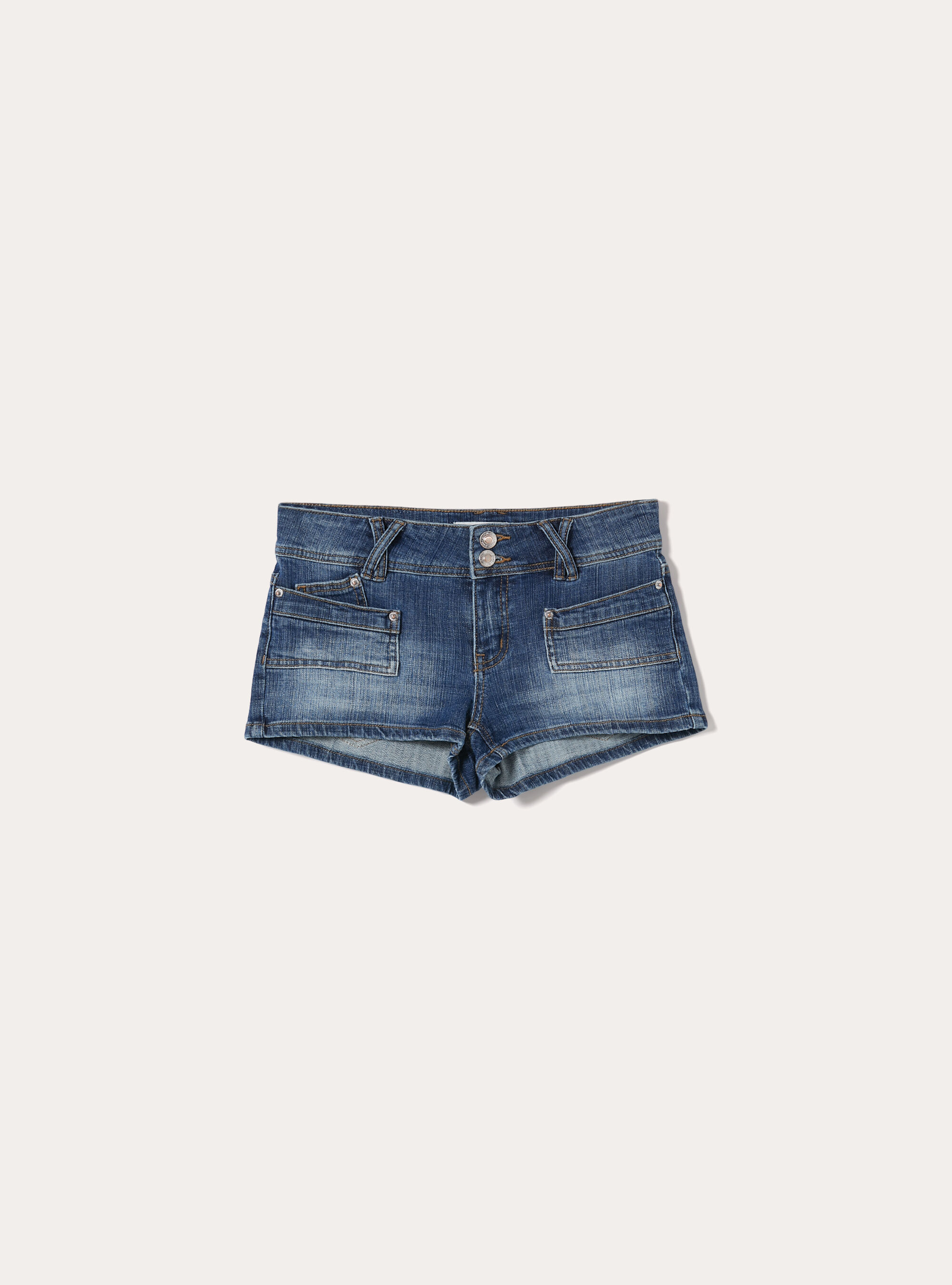 Micro shorts in denim, D003 MEDIUM BLUE