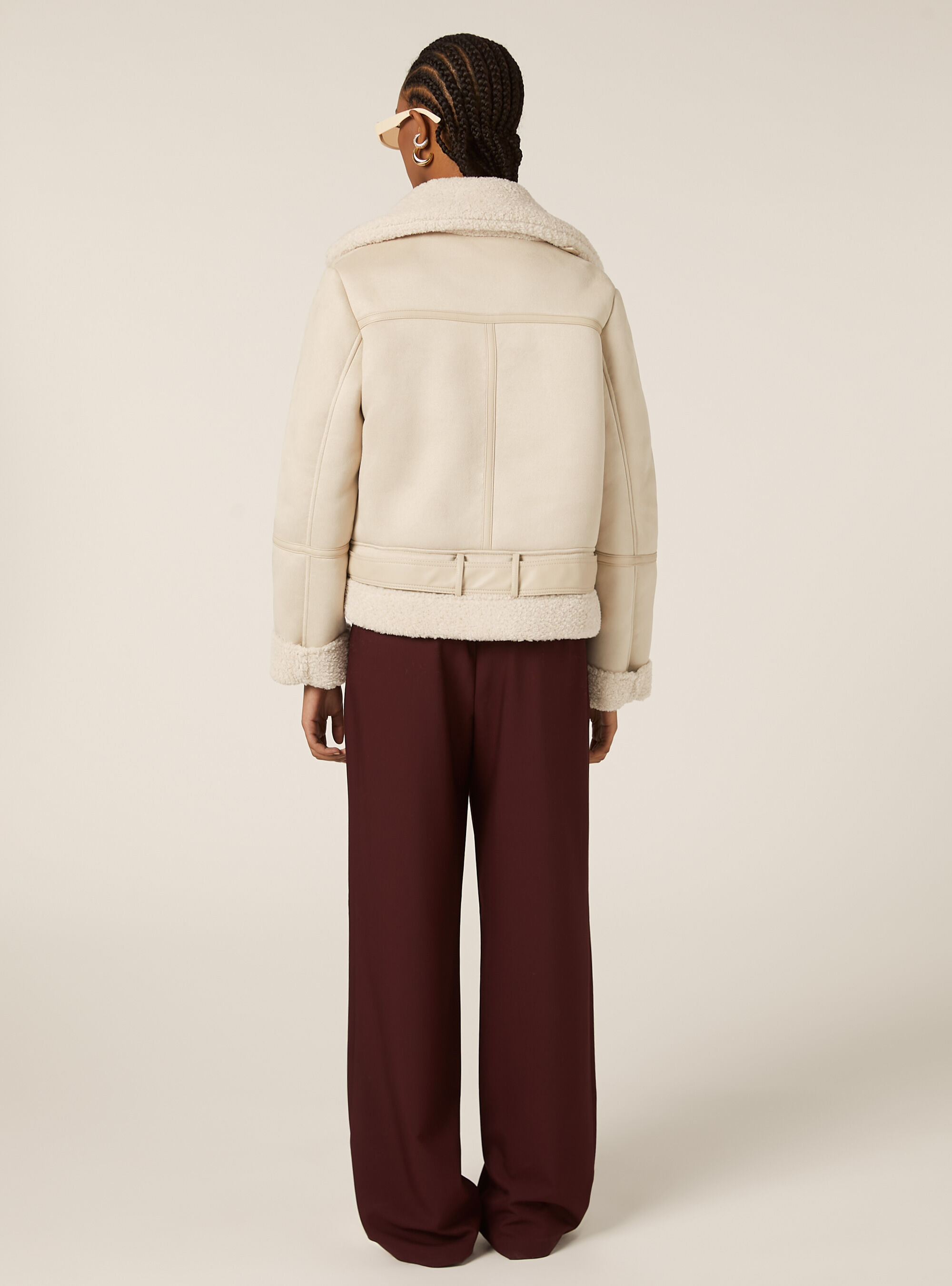 Chaqueta de piel de oveja con efecto ante, SA2 SAND MEDIUM