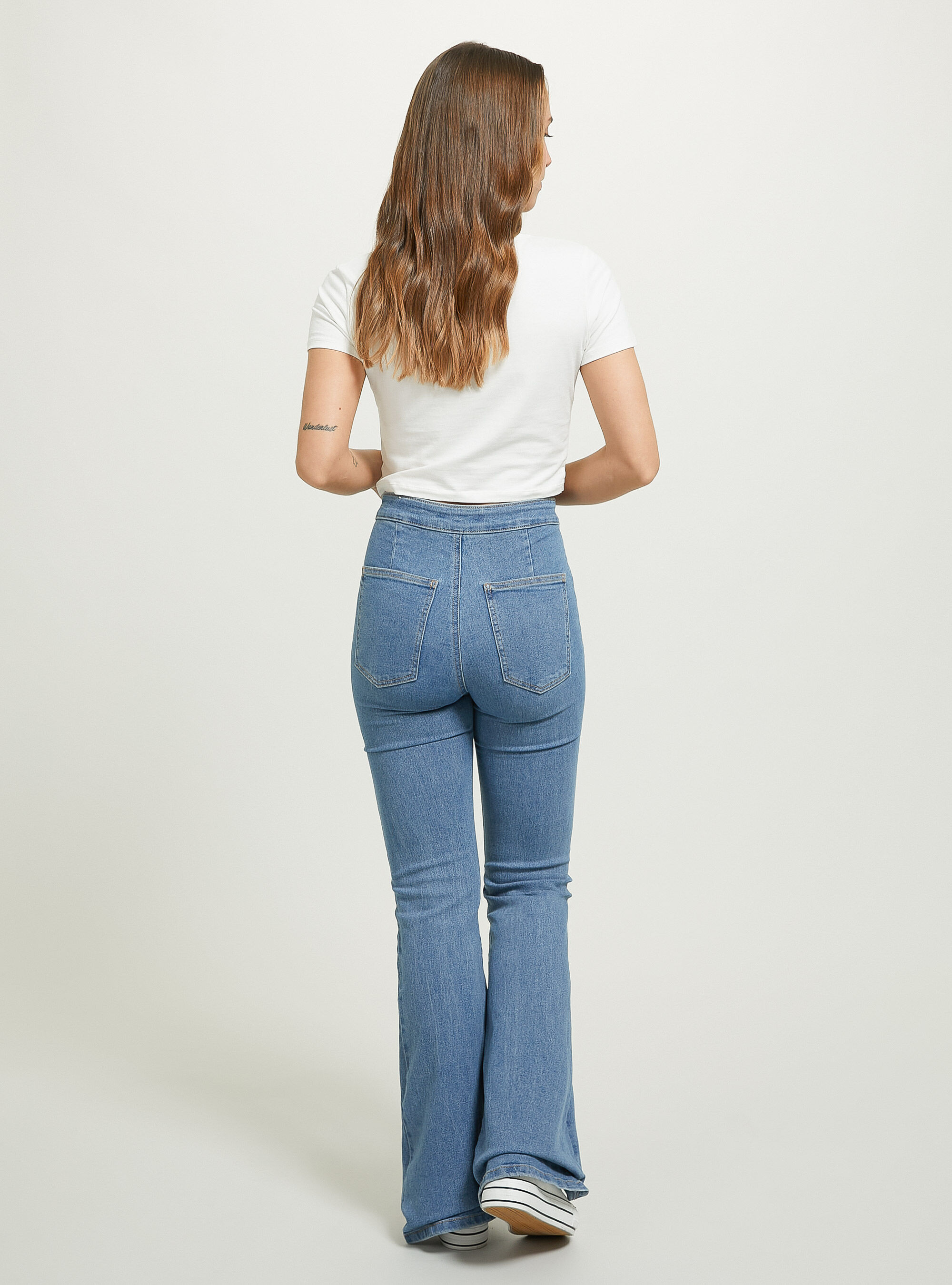 Denim flare jeggings deals