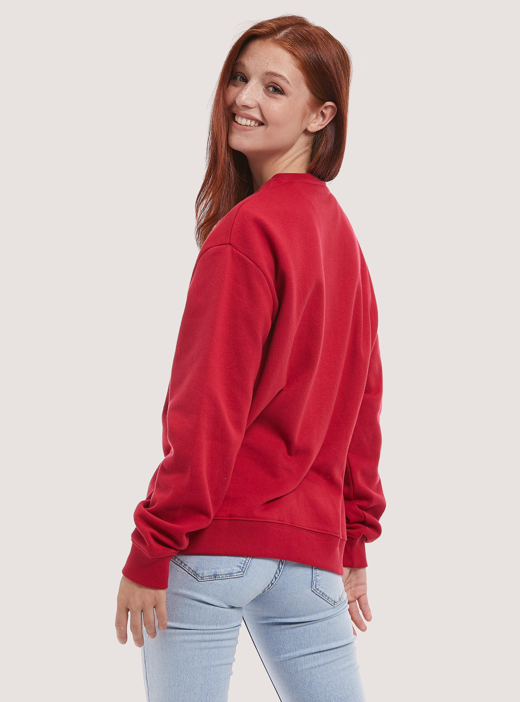 Plain red best sale sweatshirt womens