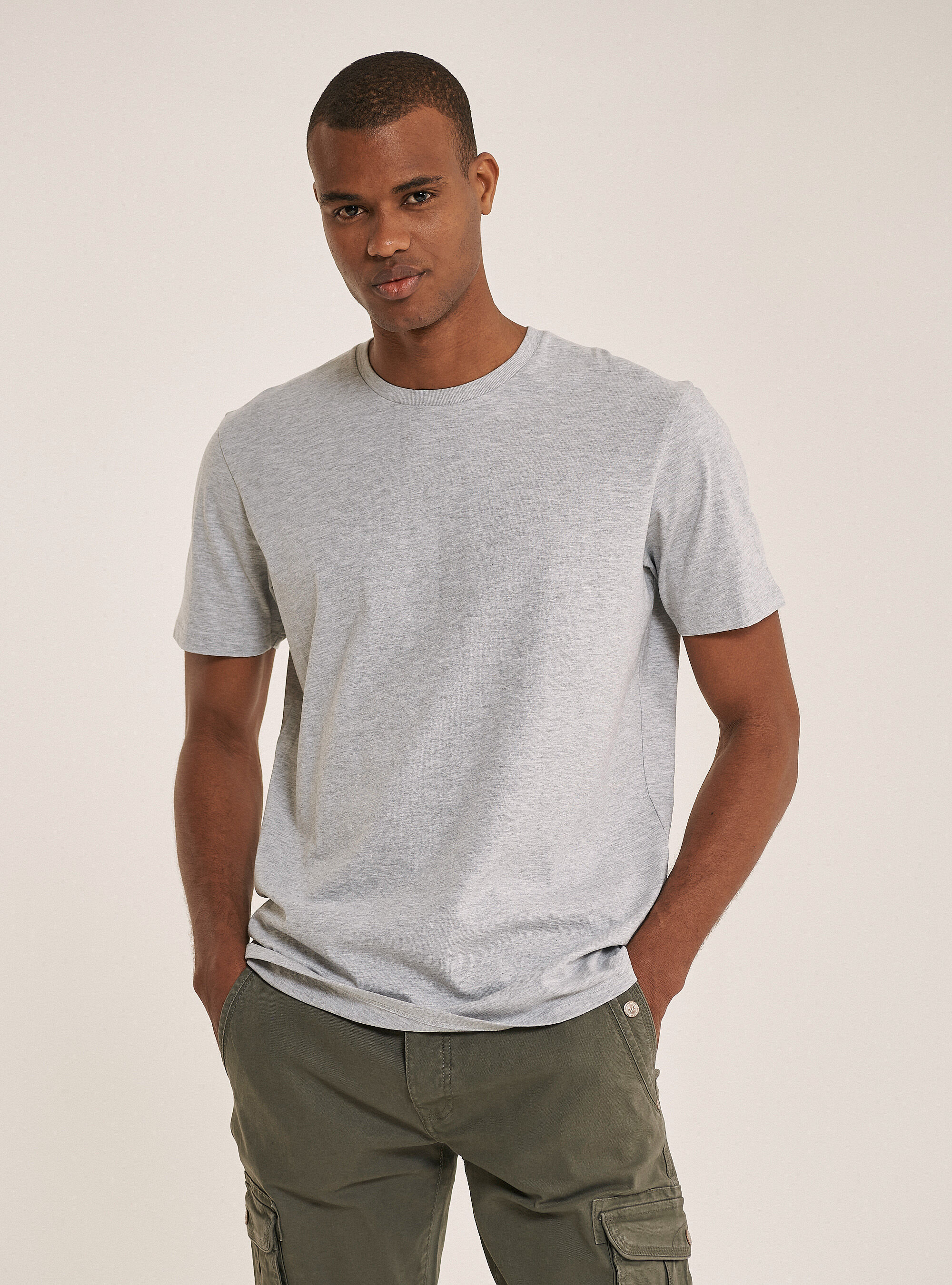 T-shirt basic 100% coton, C143 LIGHT GREY M