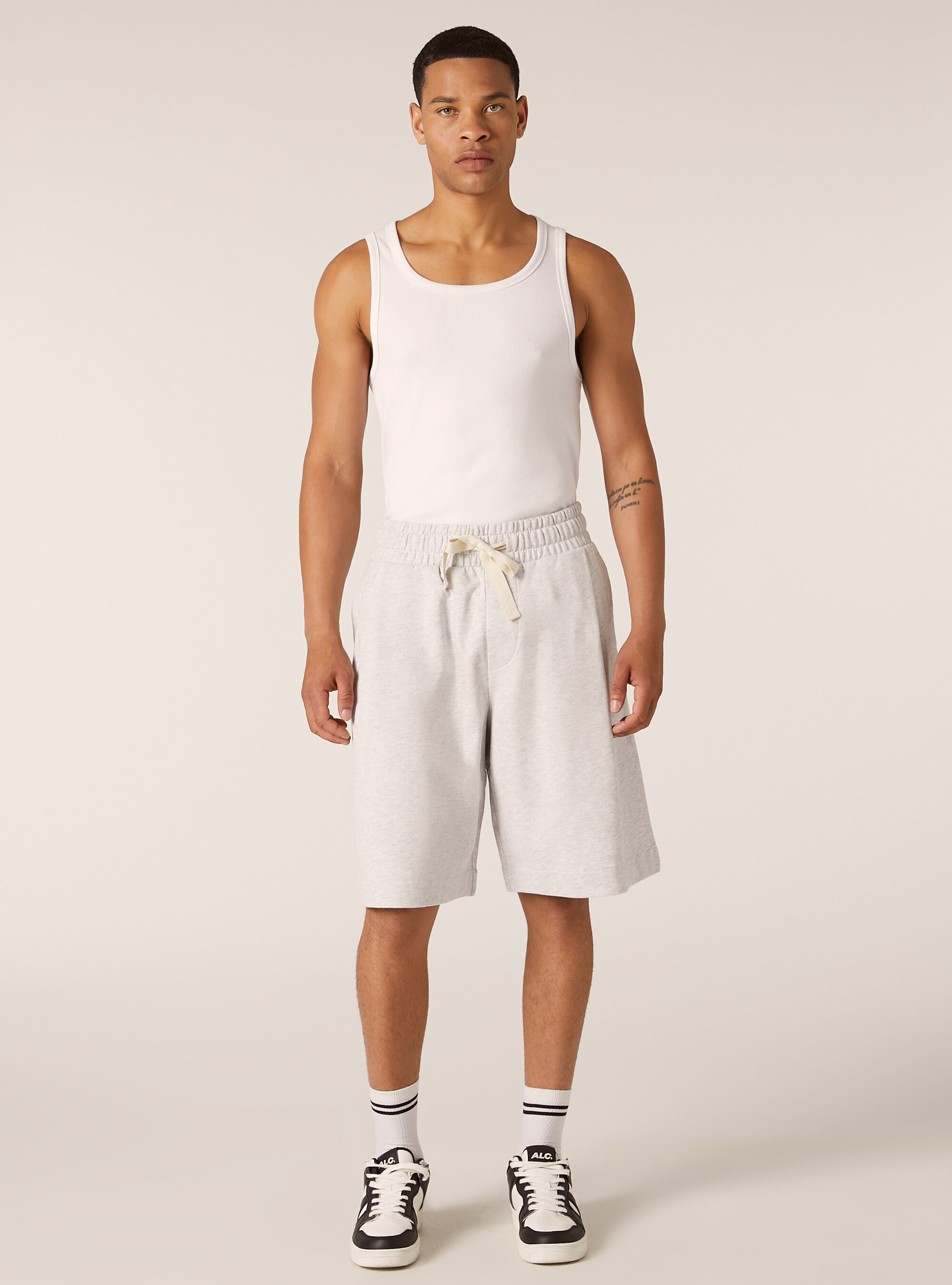 Bermudas de felpa de corte holgado, MGY3 GREY MEL LIGHT