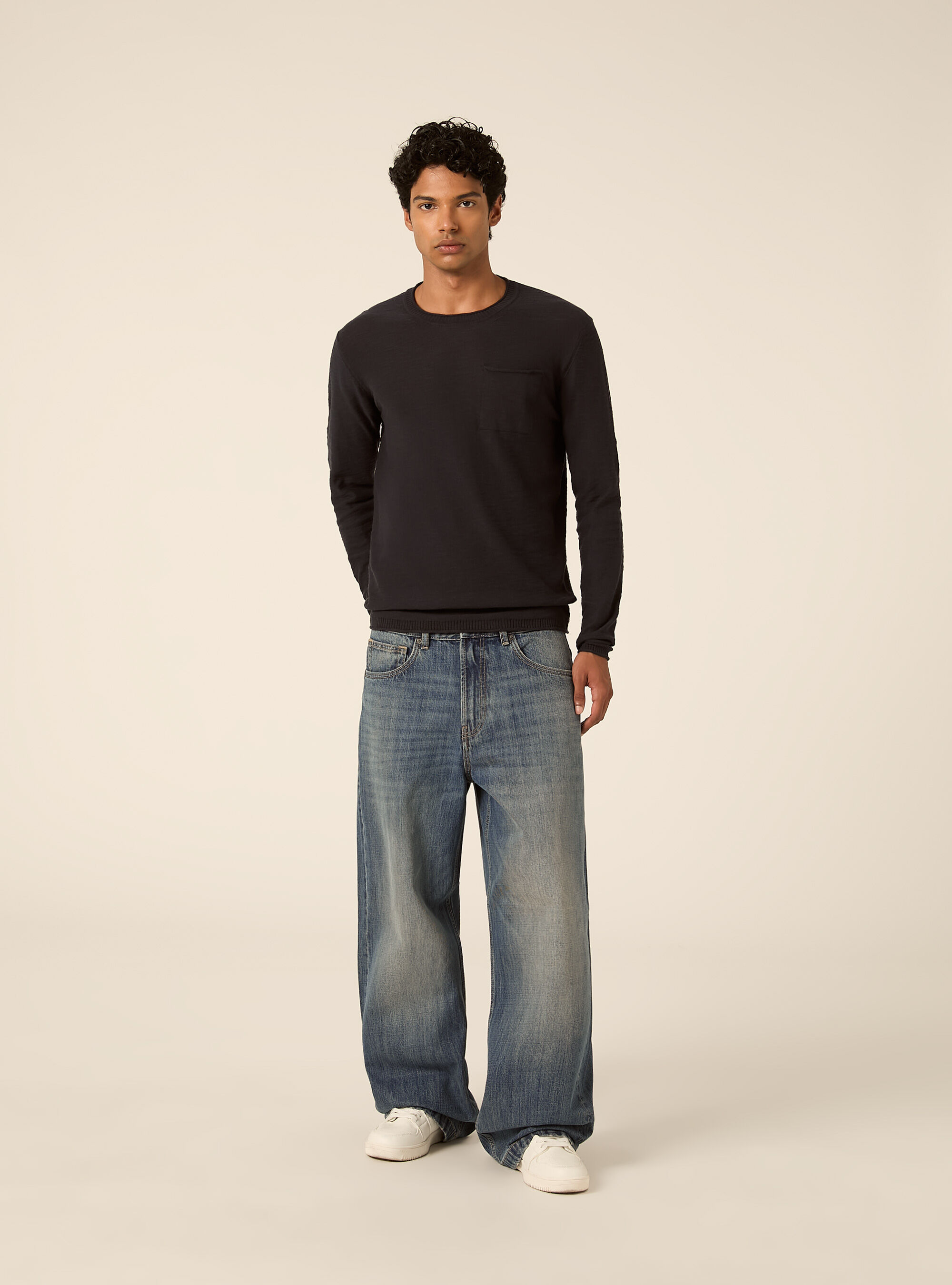 Pullover  in cotone slub