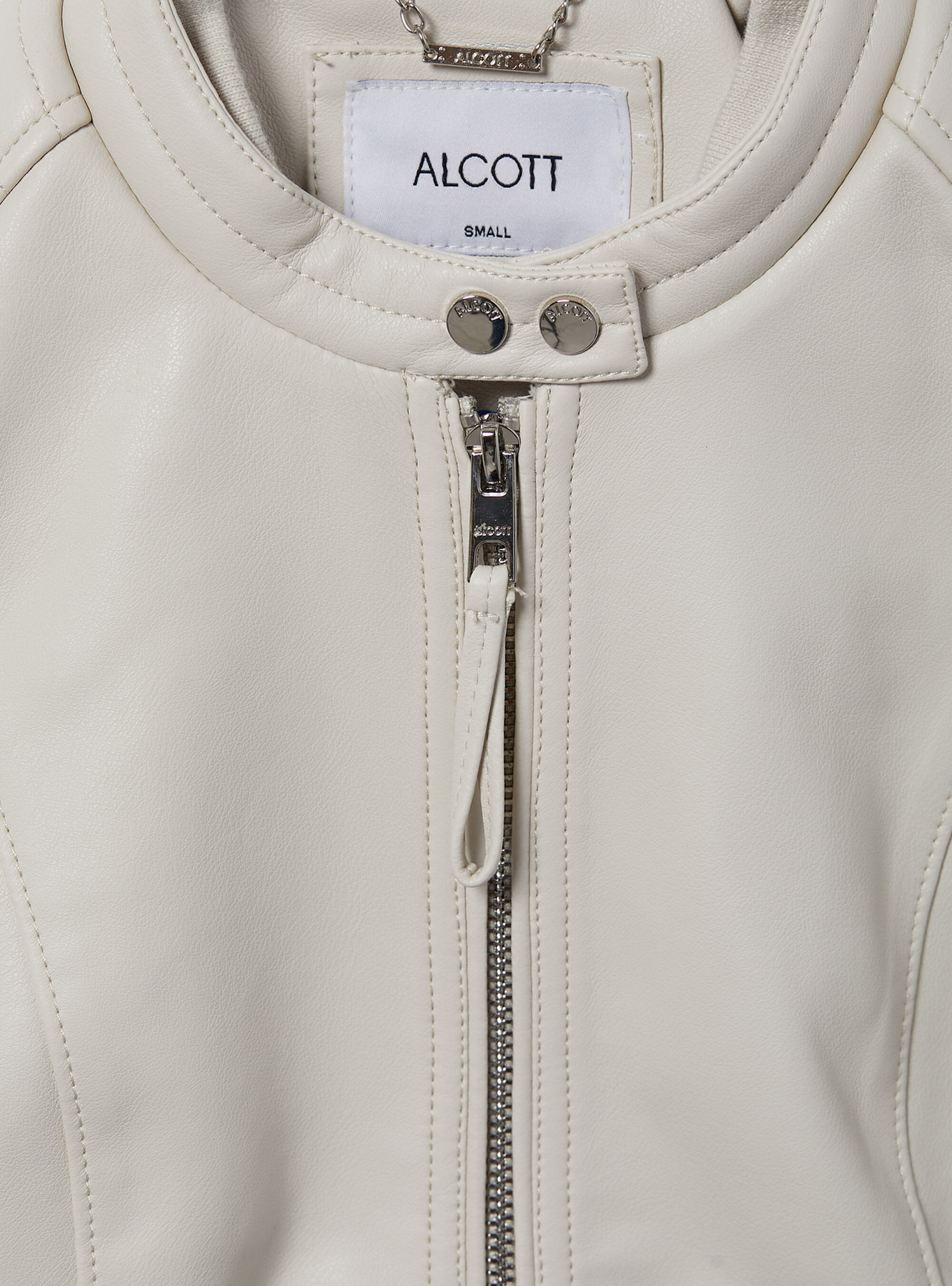 Ladies white biker jacket on sale