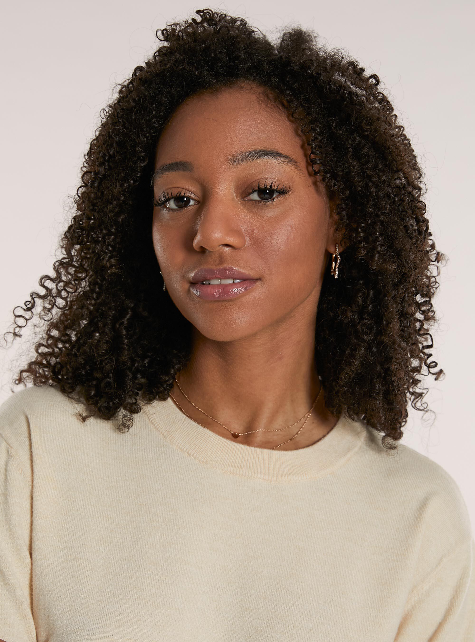 Pullover girocollo boxy fit, CR2 CREAM MEDIUM