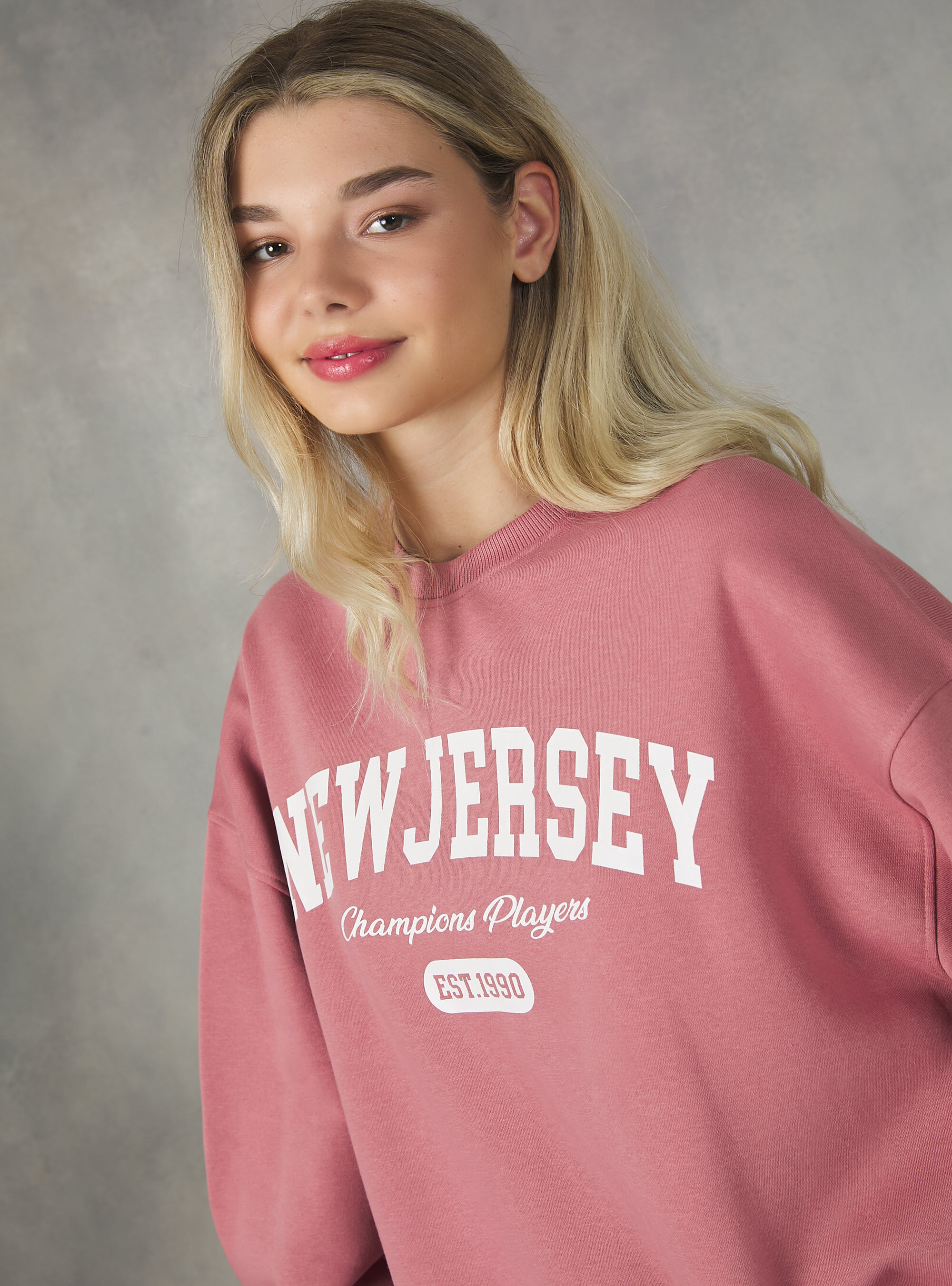 Crewneck college comfort fit sweatshirt