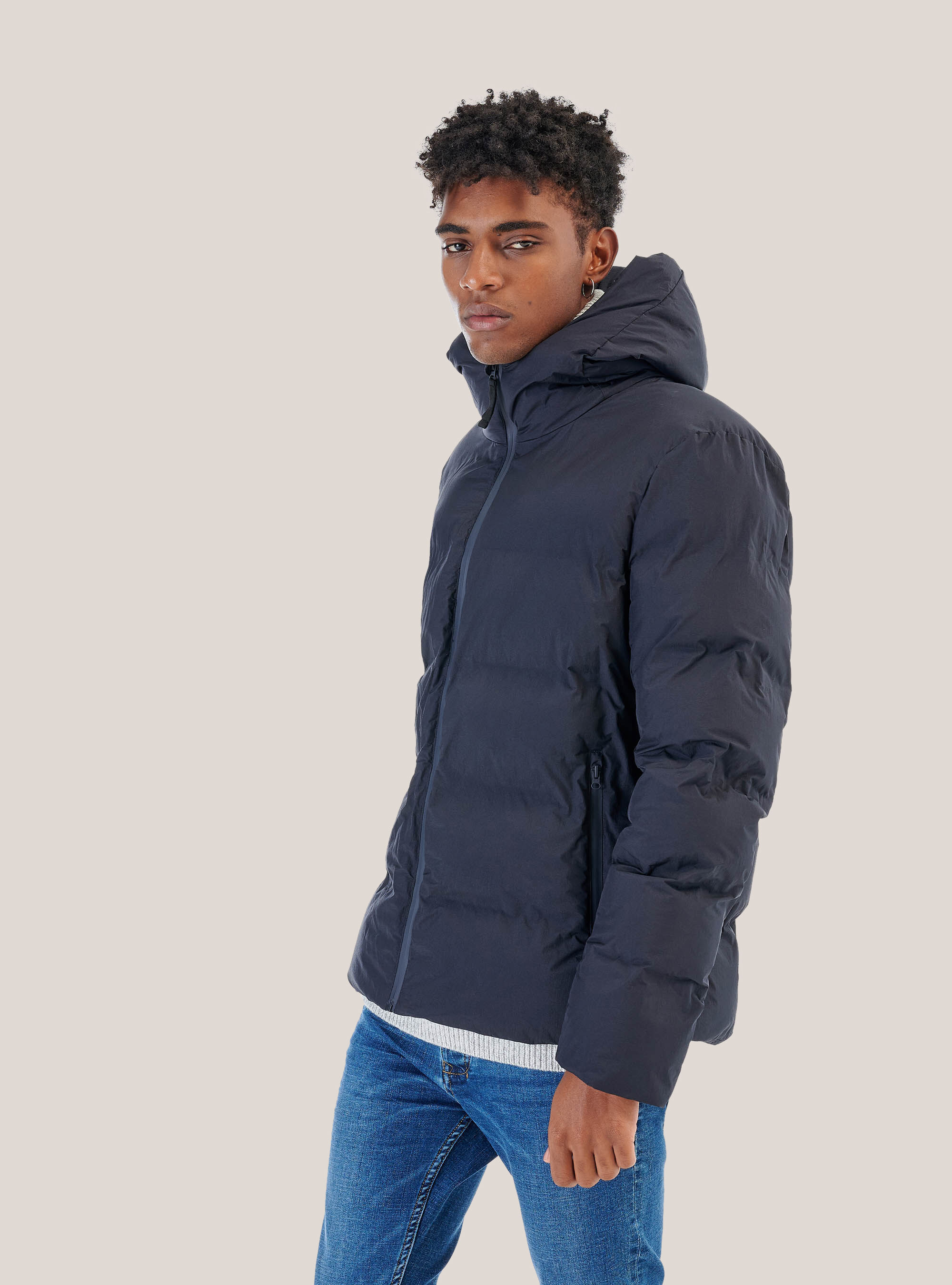Blouson thermosoud&eacute; avec capuche, C2280 NAVY