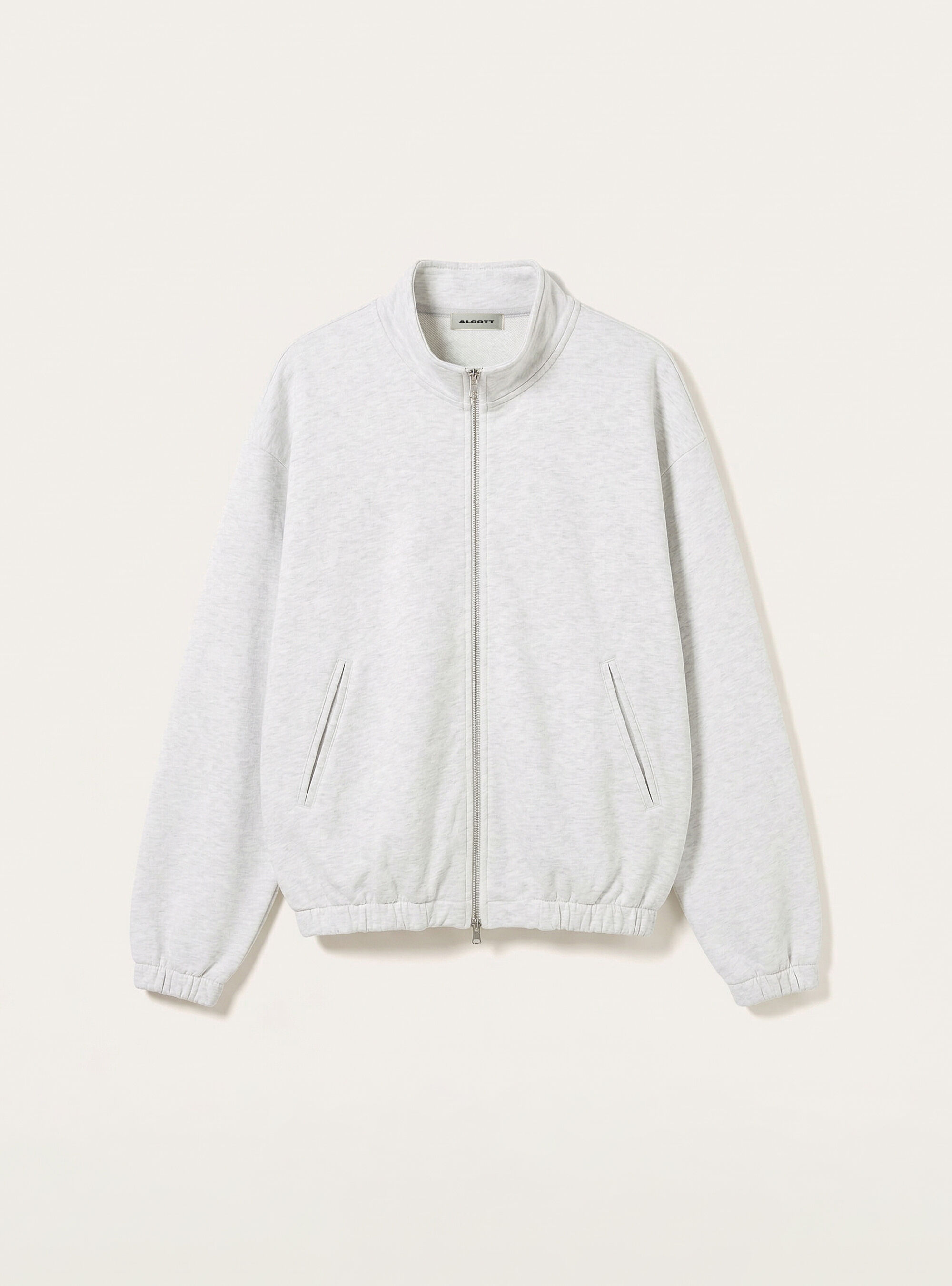 Cardigan in felpa mezzo collo, MGY3 GREY MEL LIGHT