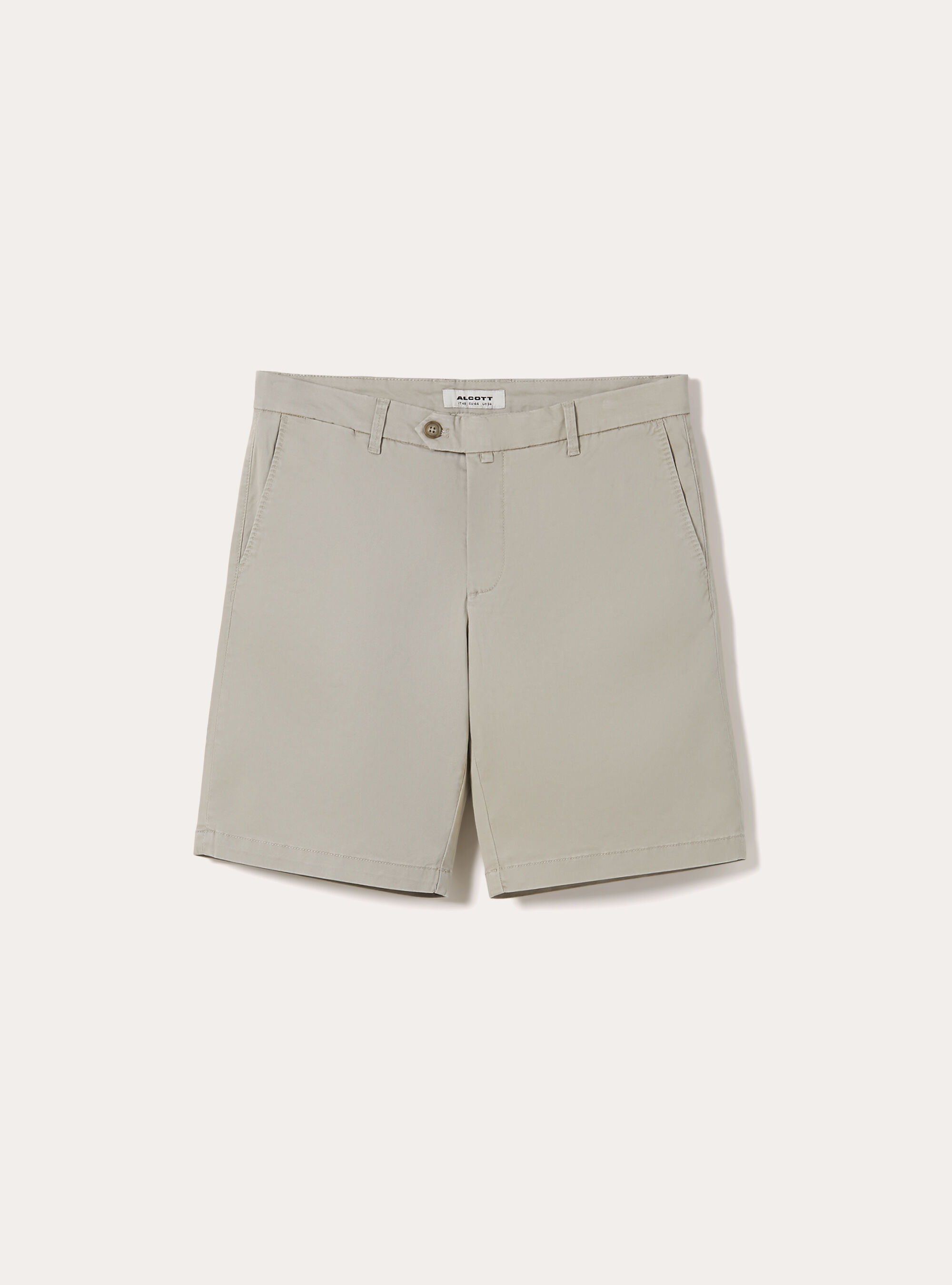 Bermuda in twill elasticizzato basico, BG2 BEIGE MEDIUM