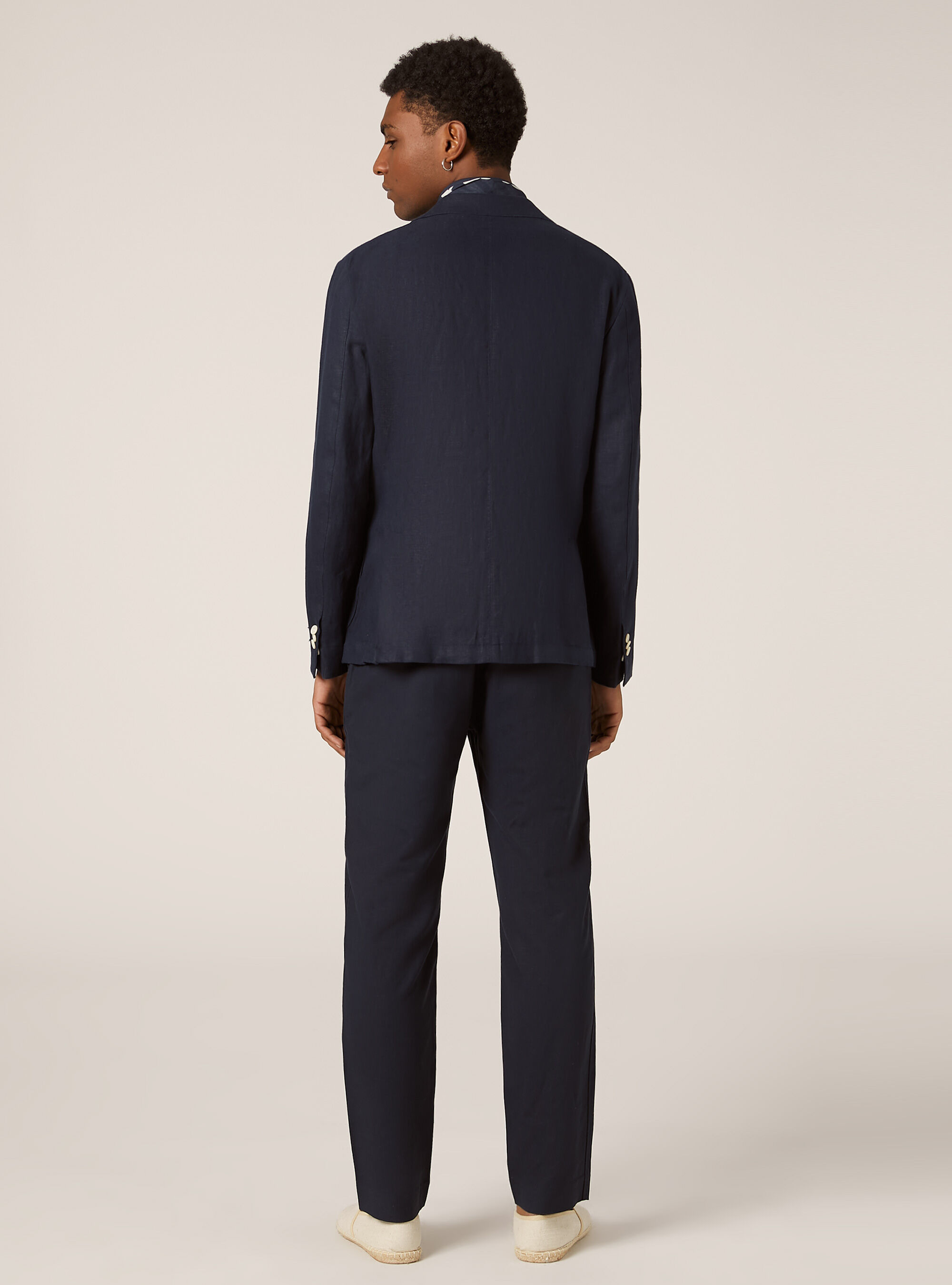 Veste en lin pur &agrave; double boutonnage, NA1 NAVY DARK