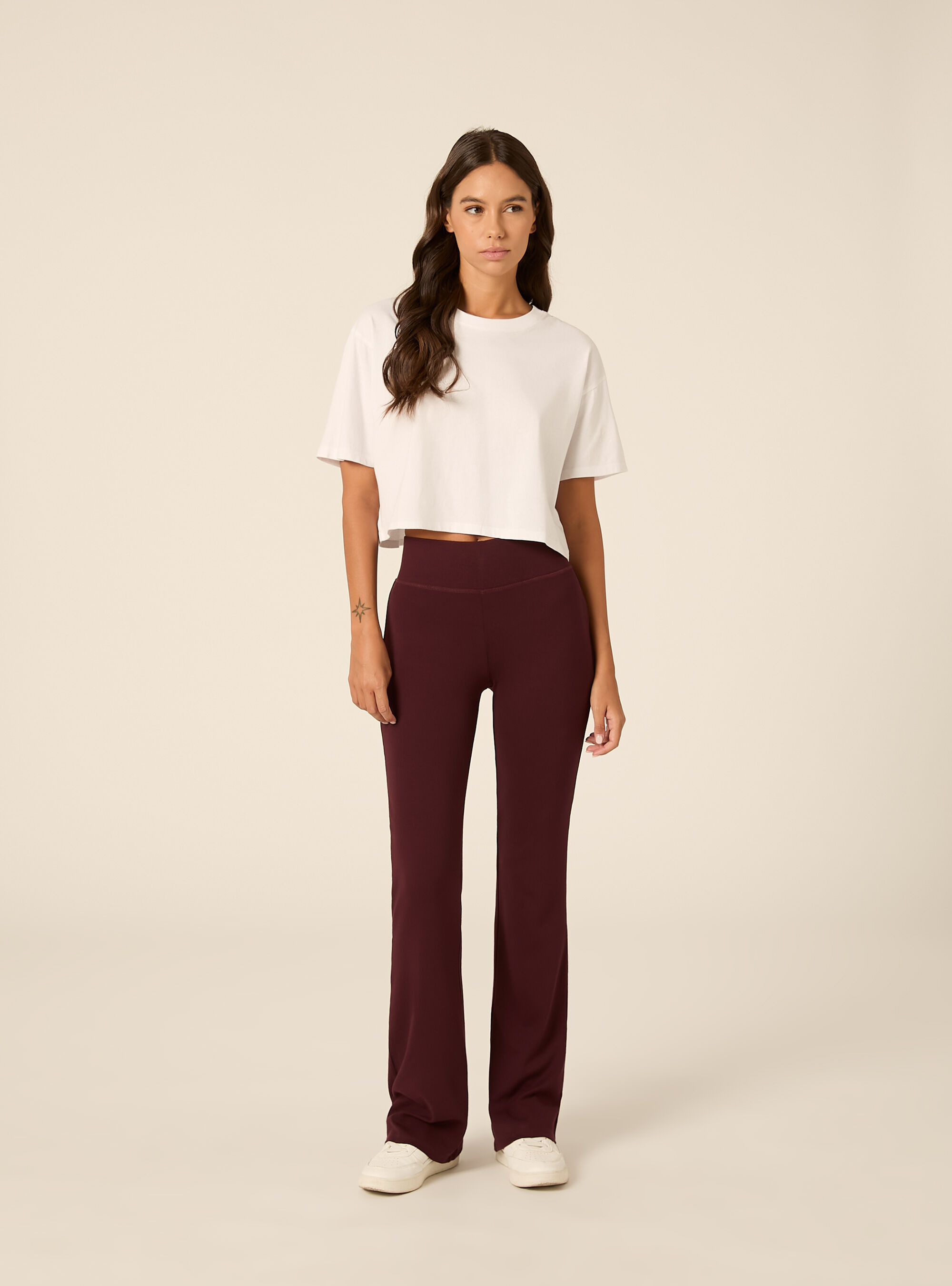 Flared leggings, BO1 BORDEAUX DARK