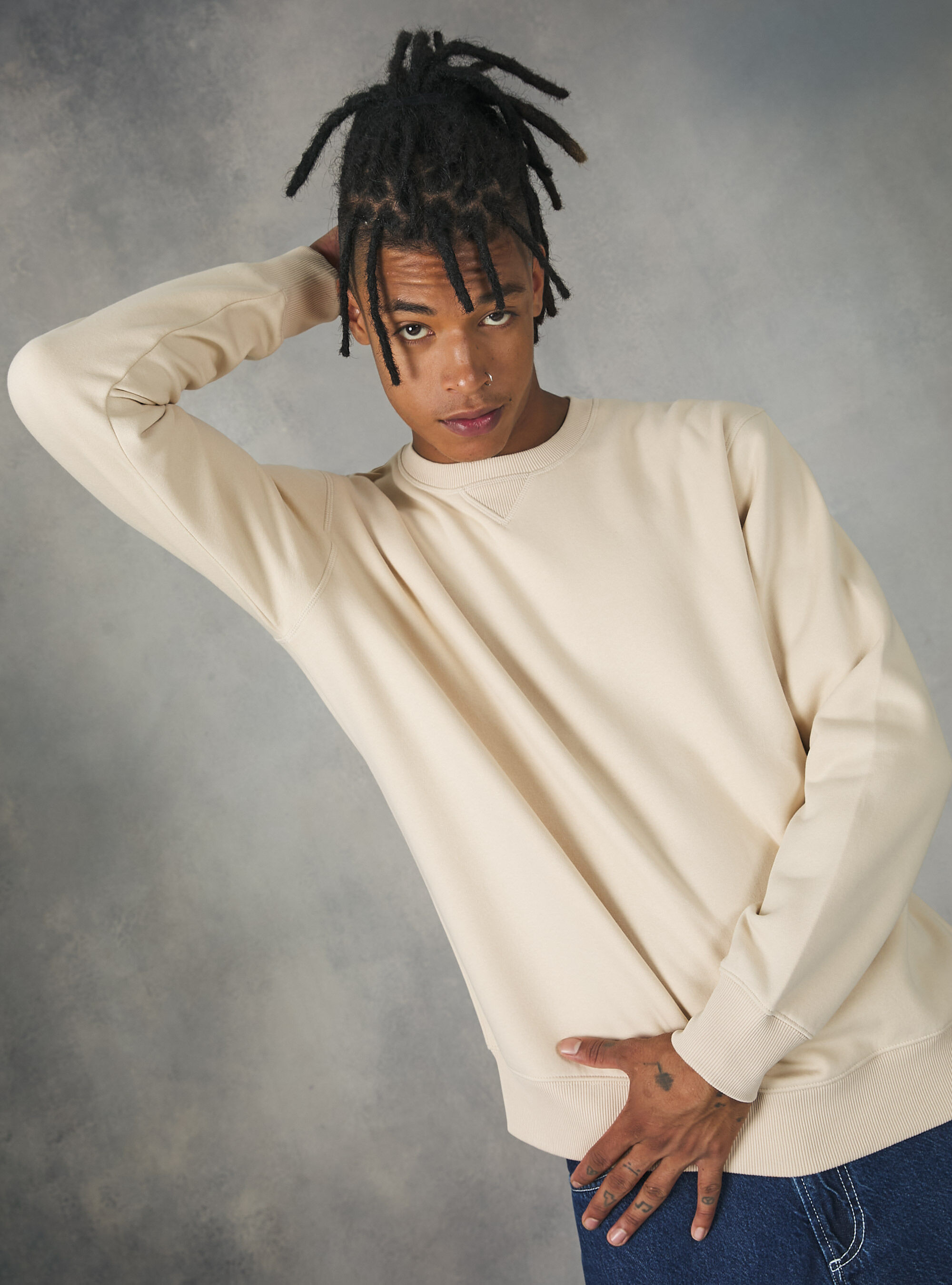 Solid color crew best sale neck sweatshirts
