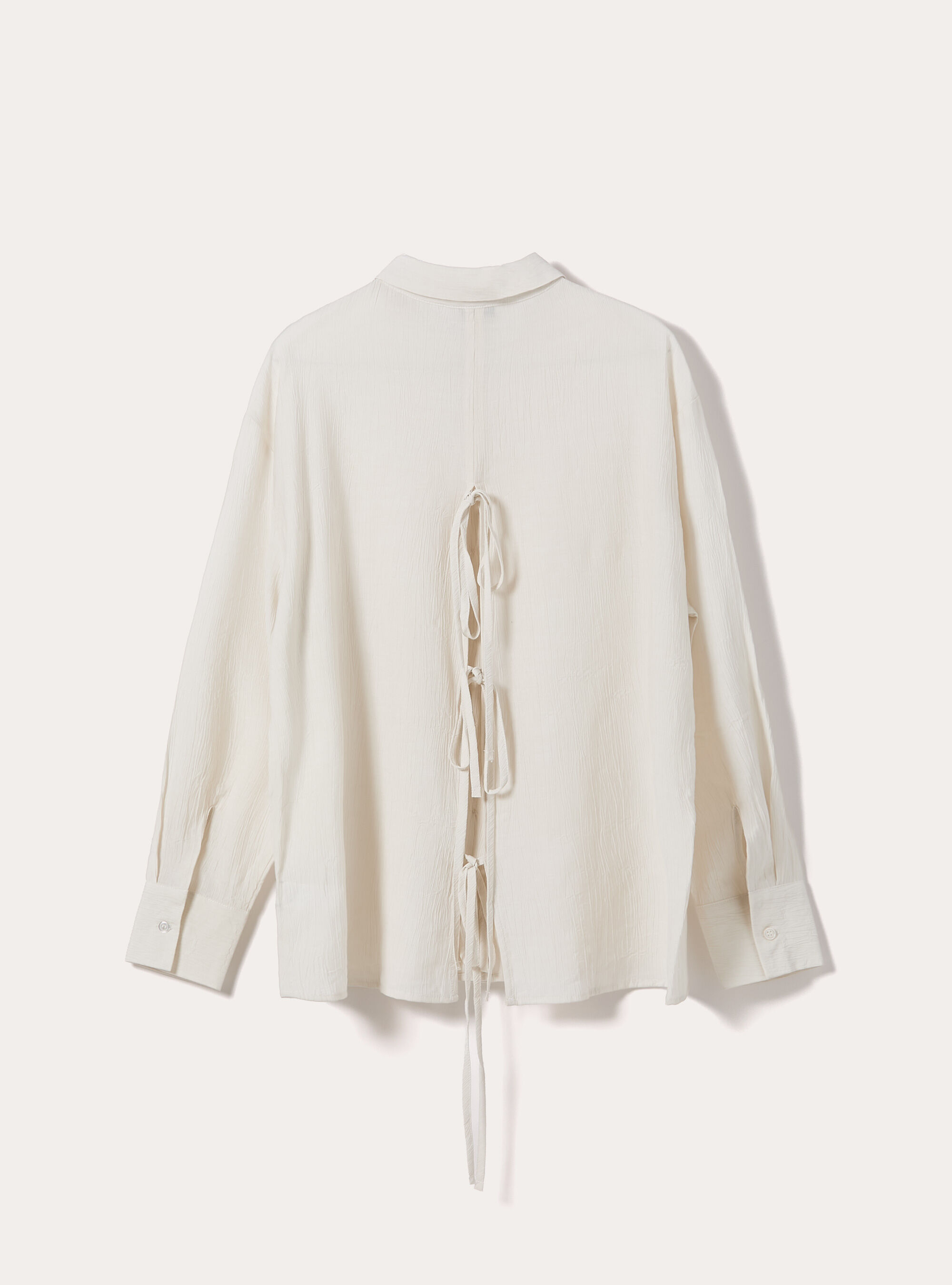 Camicia in crepe con lacci sul dietro, WH2 WHITE