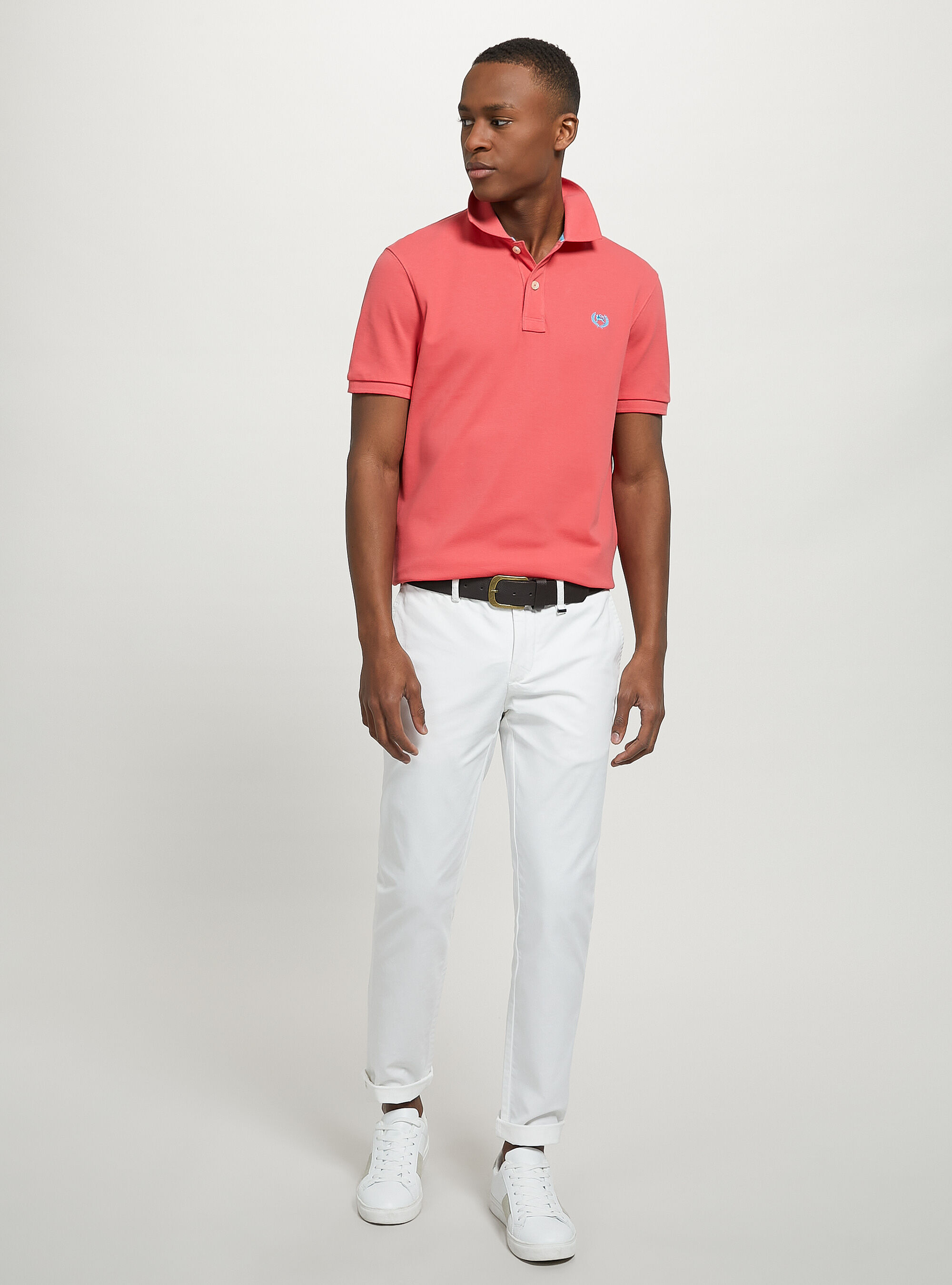Mens coral on sale polo shirt