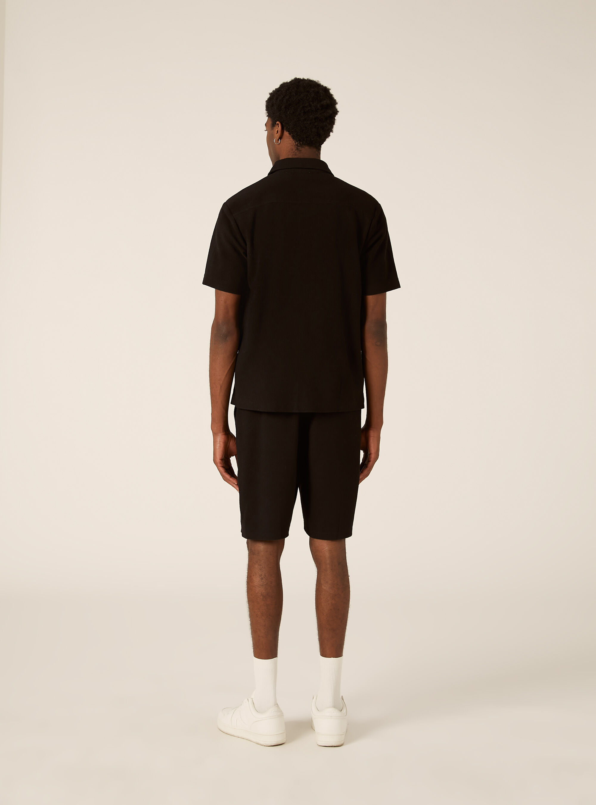 Textured short-sleeved shirt, BK1 BLACK
