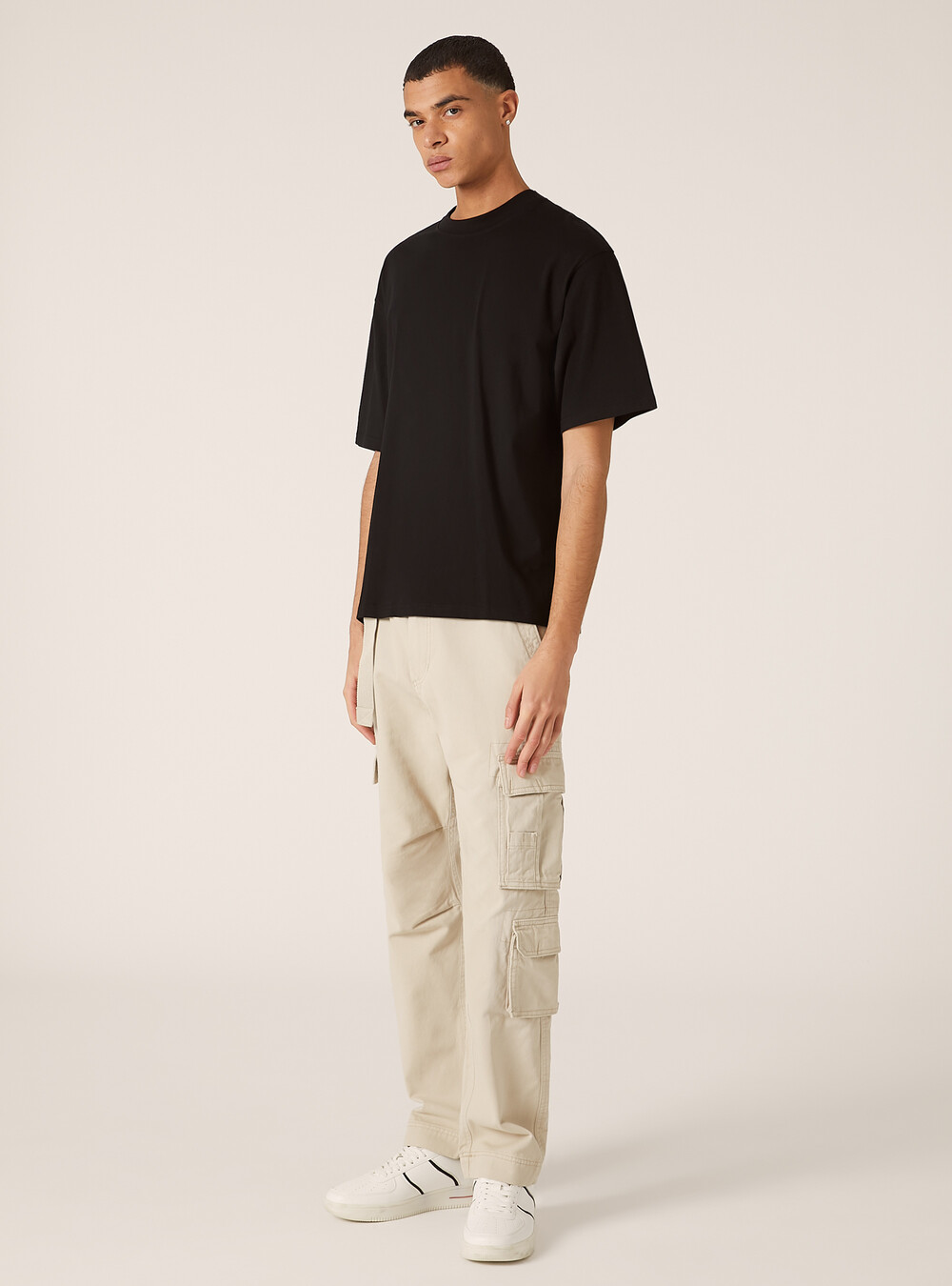 Boxy fit cotton T-shirt, BK1 BLACK