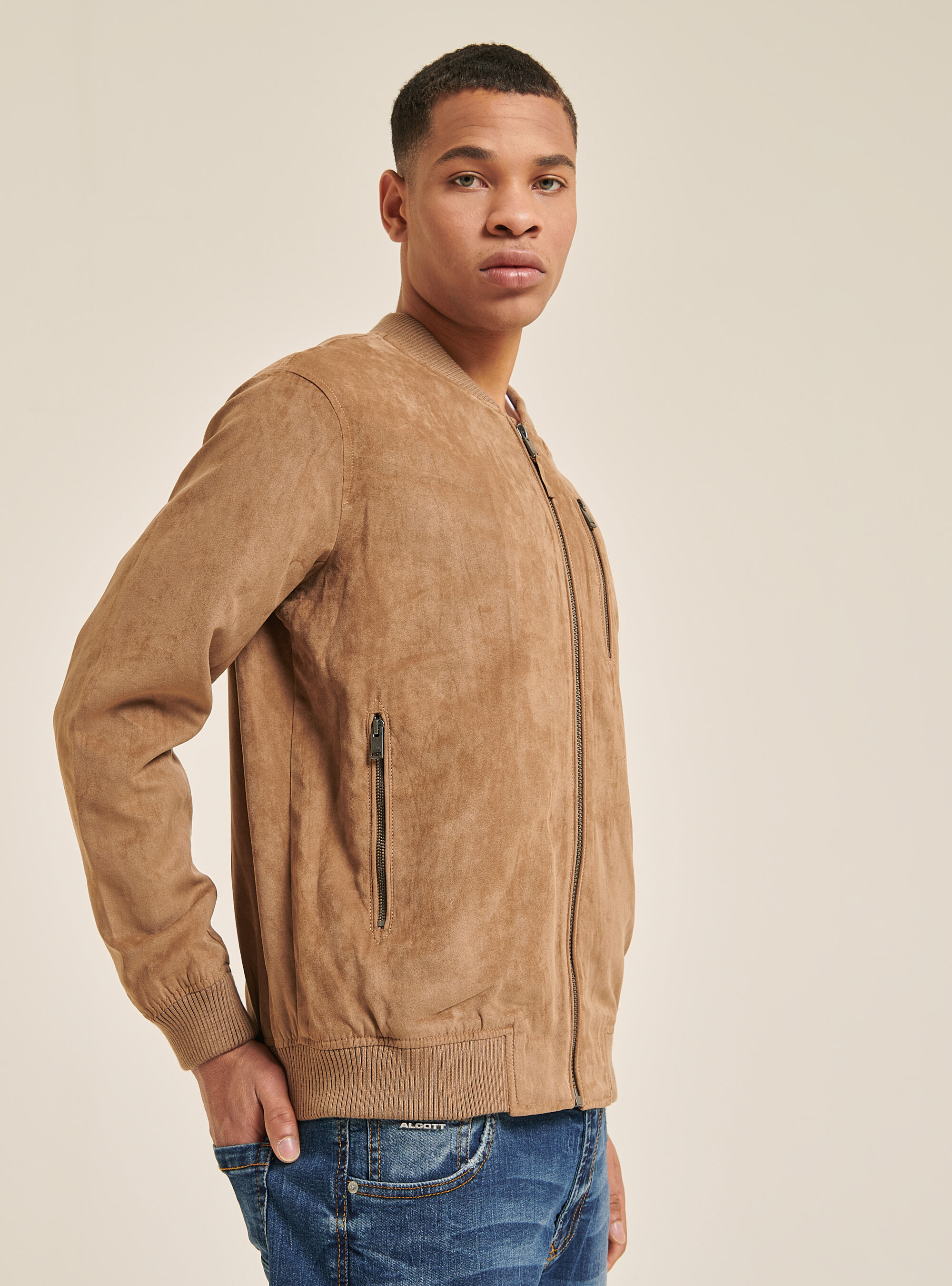 Suede effect jacket online